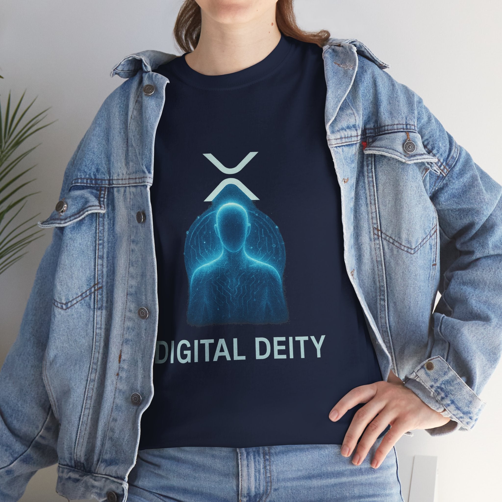 Digital Deity T‑Shirt — Futuristic Neon Tech Hoodie Tee