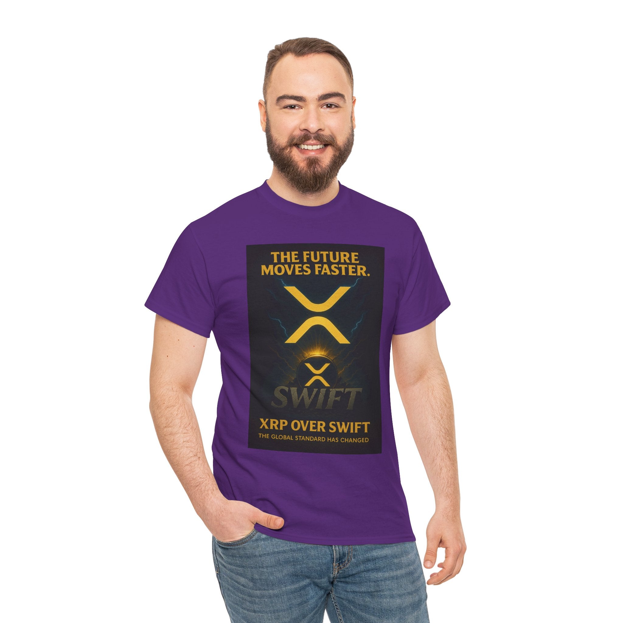 XRP Swift Crypto T-Shirt — “The Future Moves Faster” XRP Over Swift Tee