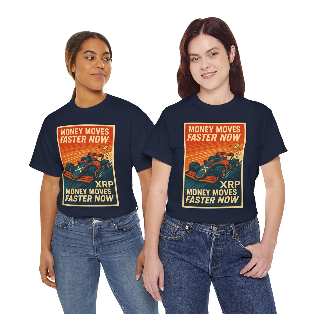 XRP 'Money Moves Faster Now' Racing Tee — Crypto Enthusiast T-Shirt