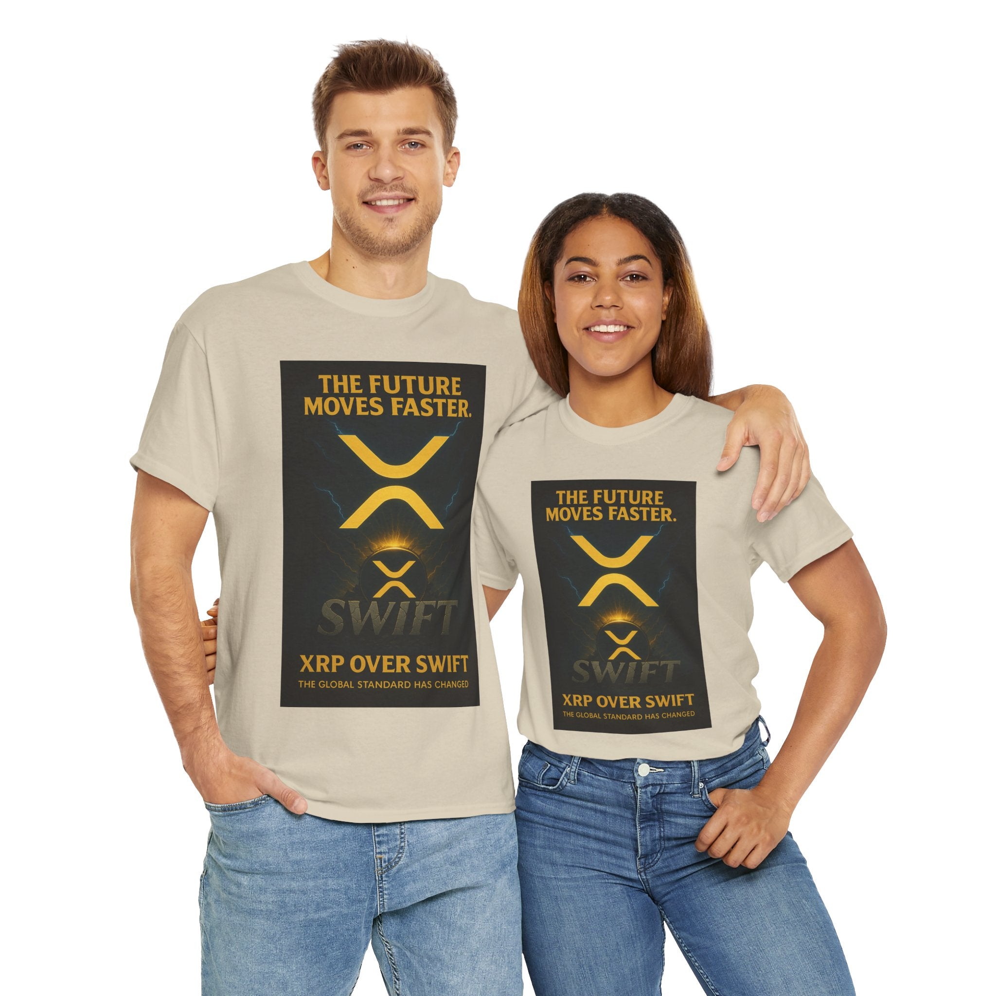 XRP Swift Crypto T-Shirt — “The Future Moves Faster” XRP Over Swift Tee