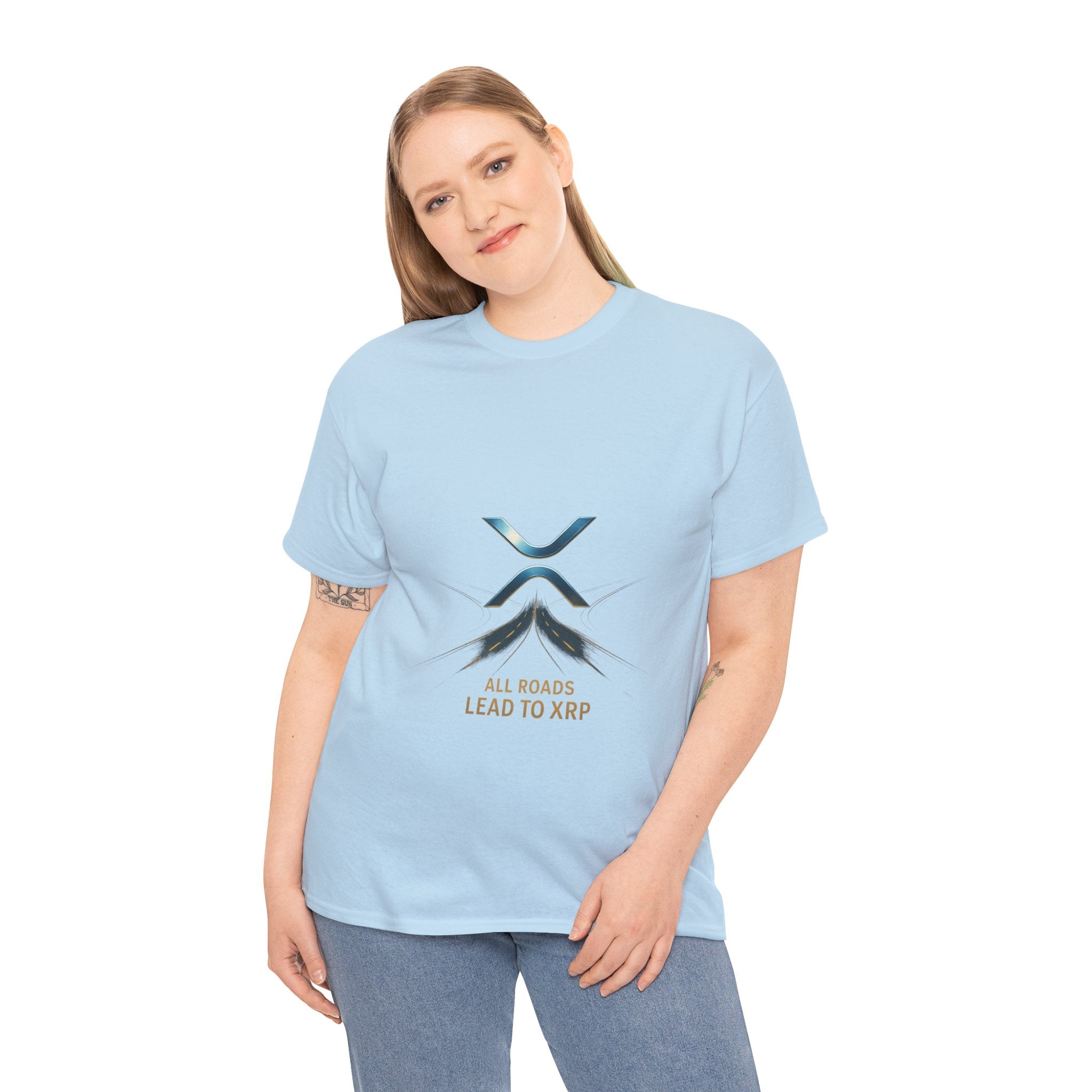 All Roads Lead to XRP T-Shirt — Crypto Ripple Logo Tee