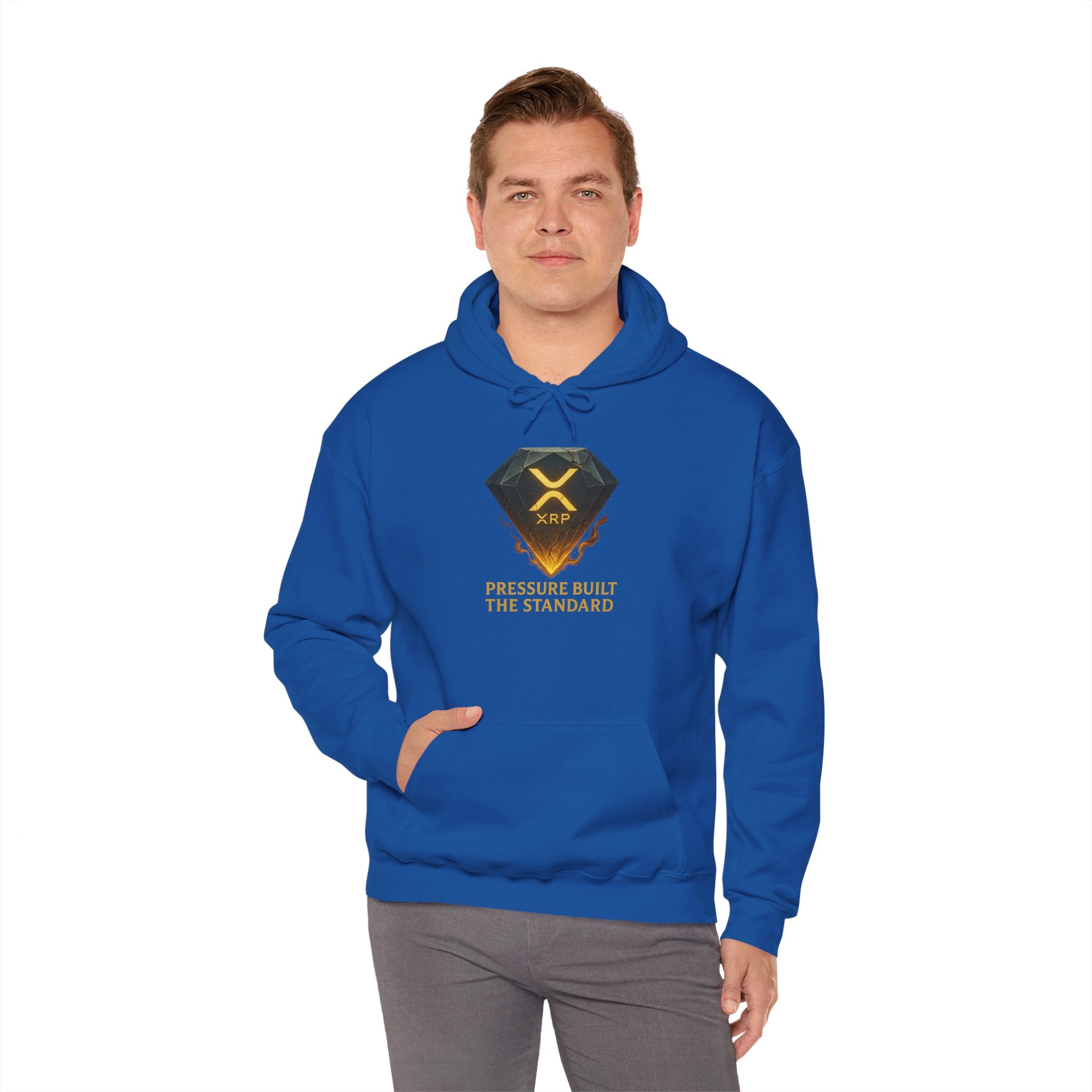 XRP Crypto Hoodie — "Pressure Built The Standard" Logo Pullover