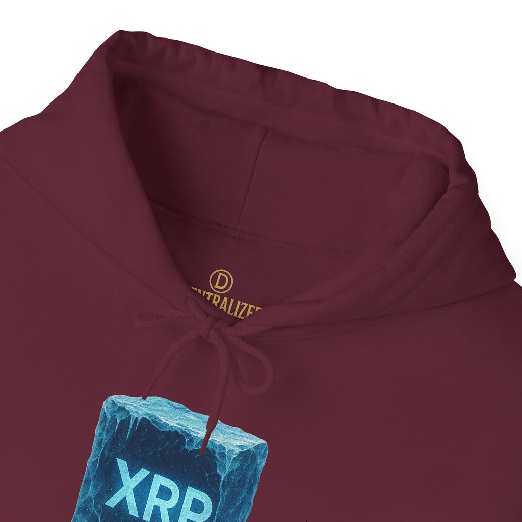 XRP Frozen Cube Hoodie — Crypto Ice Block Sweater for XRP Fans