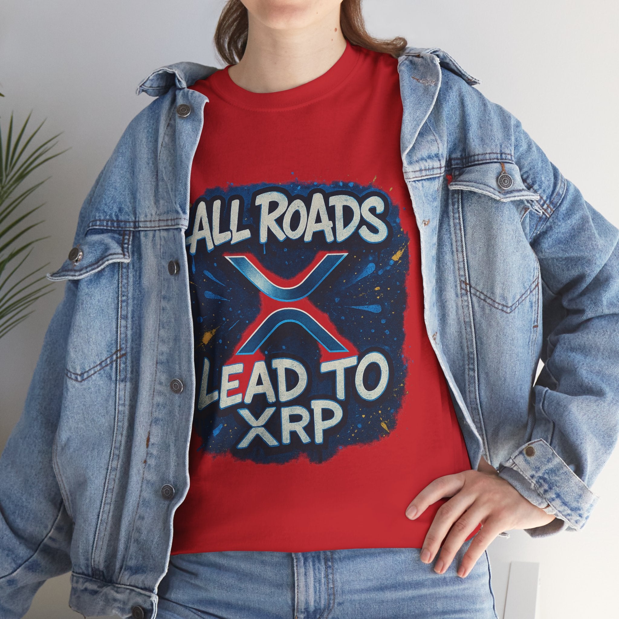 XRP Crypto T-Shirt — "All Roads Lead to XRP" Graphic Tee