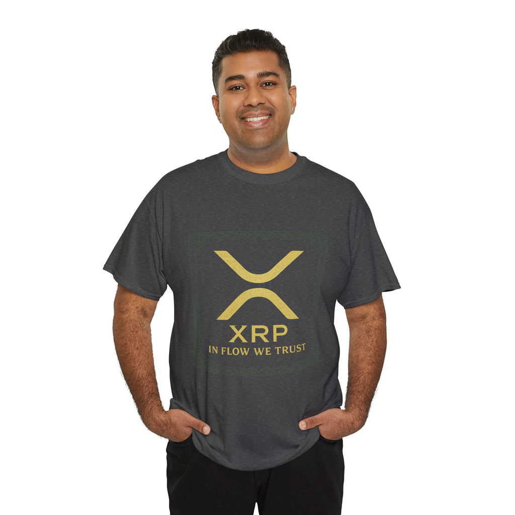XRP Logo T-Shirt — "In Flow We Trust" Crypto Tee for Ripple Fans