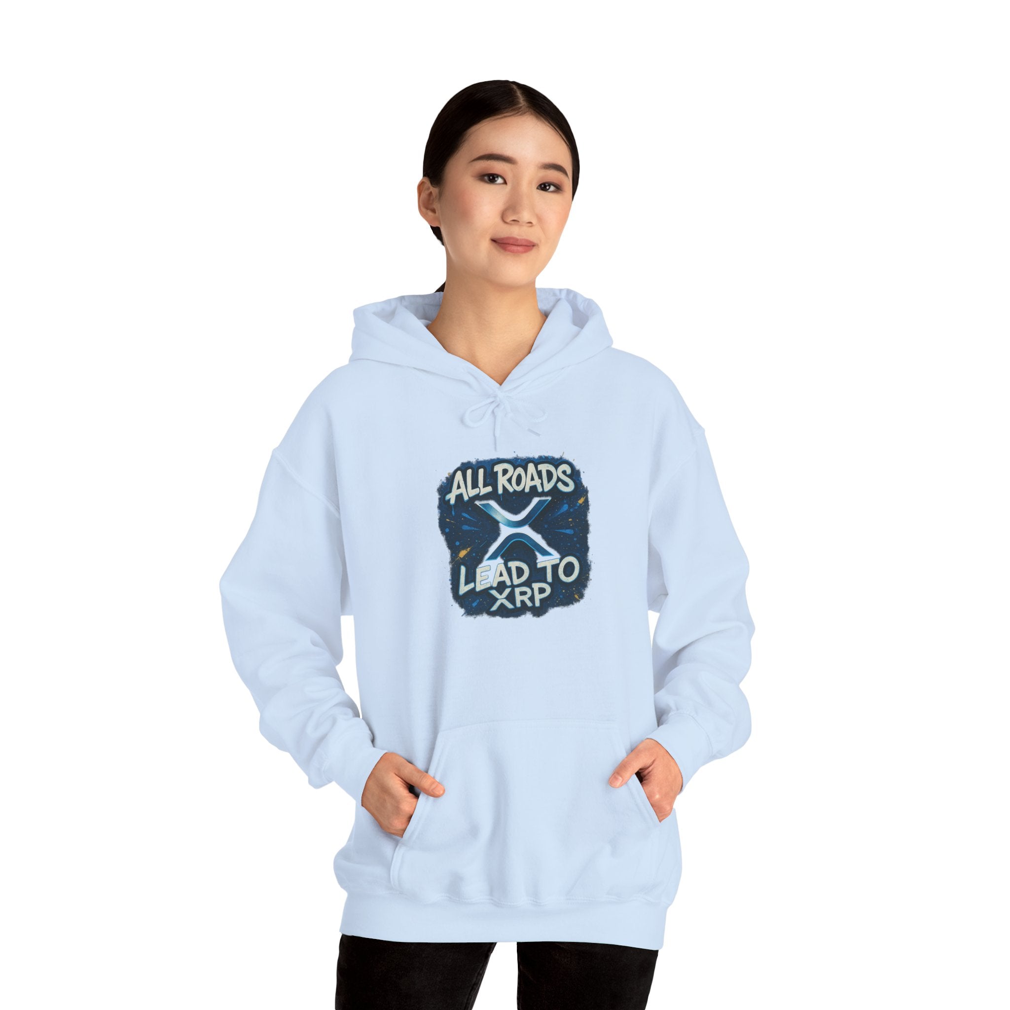 All Roads Lead to XRP Hoodie – Crypto Ripple Logo Sweatshirt