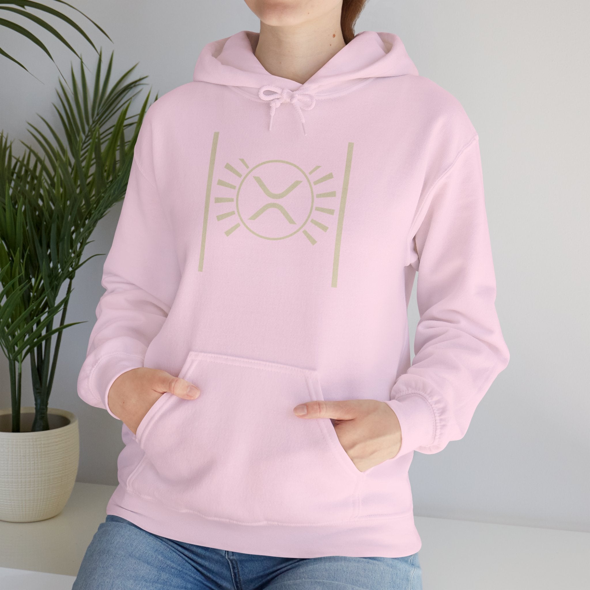 XRP Minimalist Logo Hoodie — Crypto Sun Symbol Sweatshirt