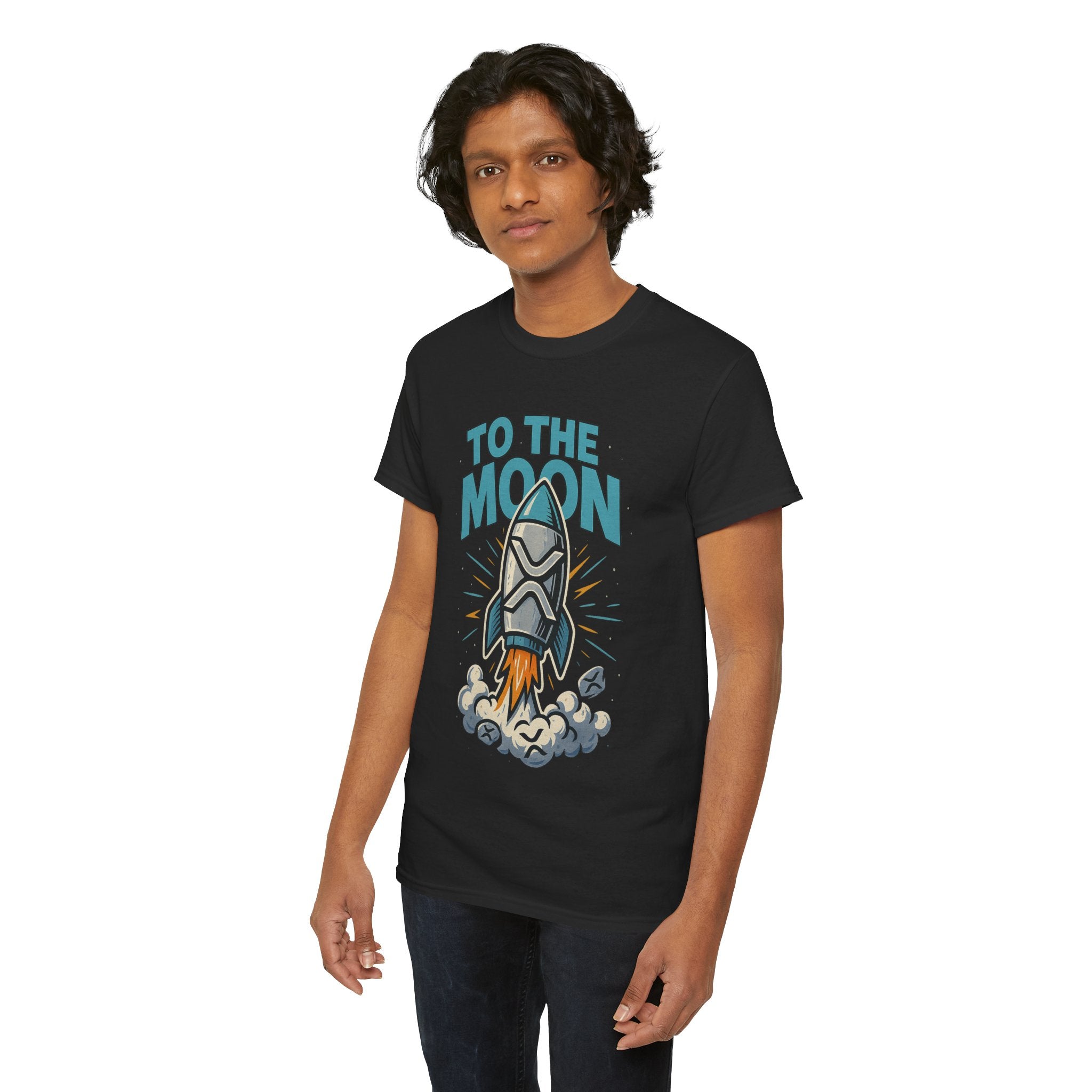 To The Moon Rocket T-Shirt — Space Graphic Tee for Crypto & Space Enthusiasts