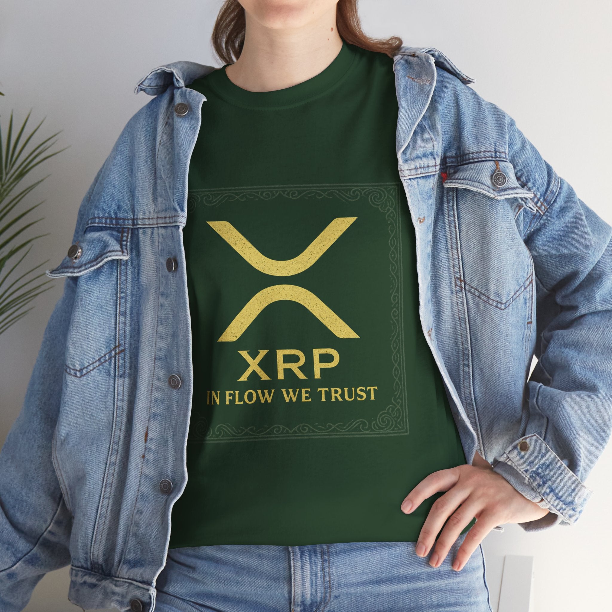 XRP Logo T-Shirt — "In Flow We Trust" Crypto Tee for Ripple Fans