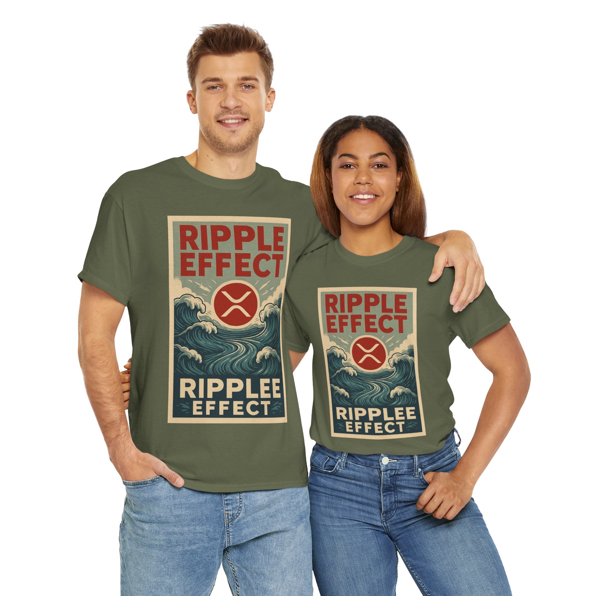 Ripple Effect Tee — Vintage Wave XRP Crypto Graphic T-Shirt