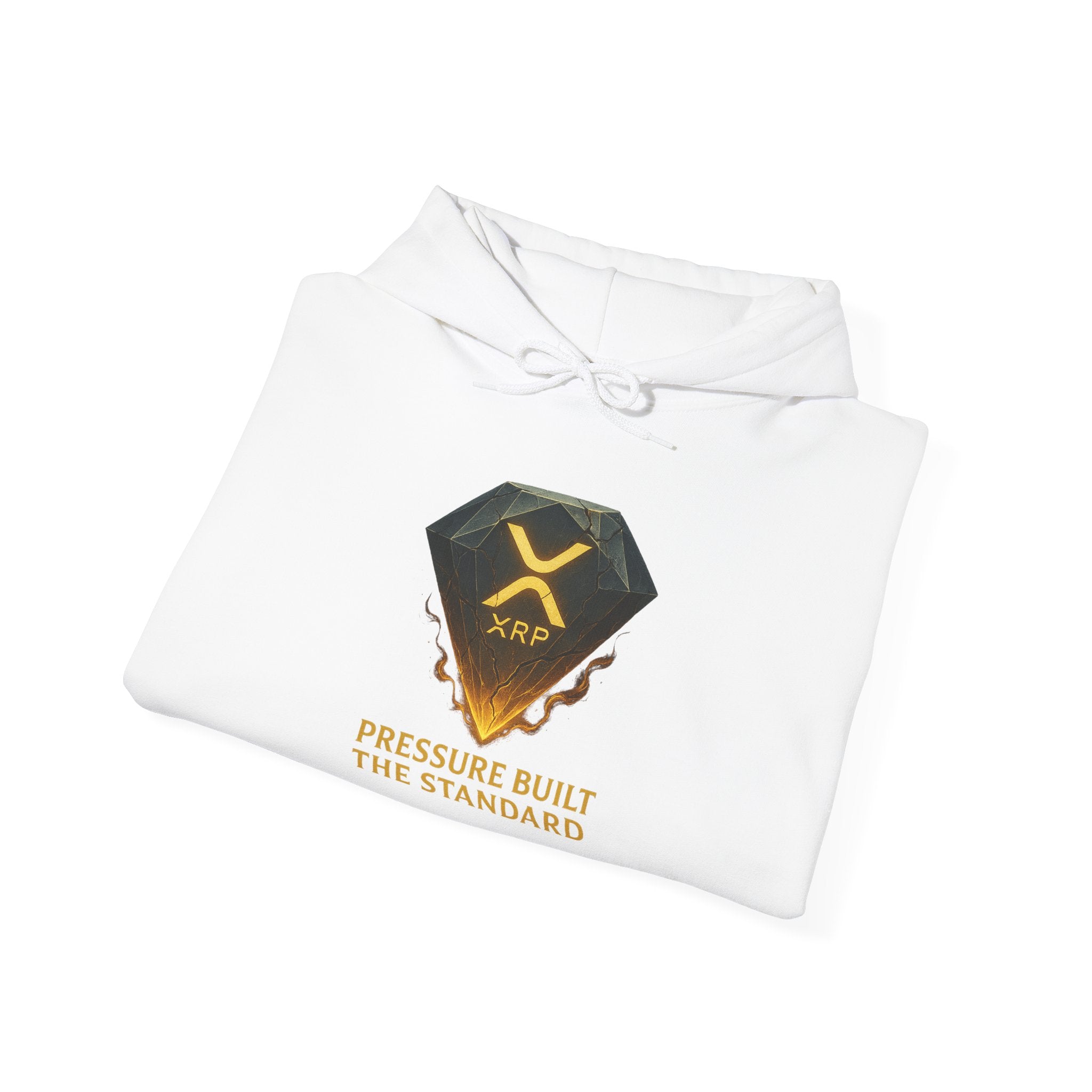 XRP Crypto Hoodie — "Pressure Built The Standard" Logo Pullover