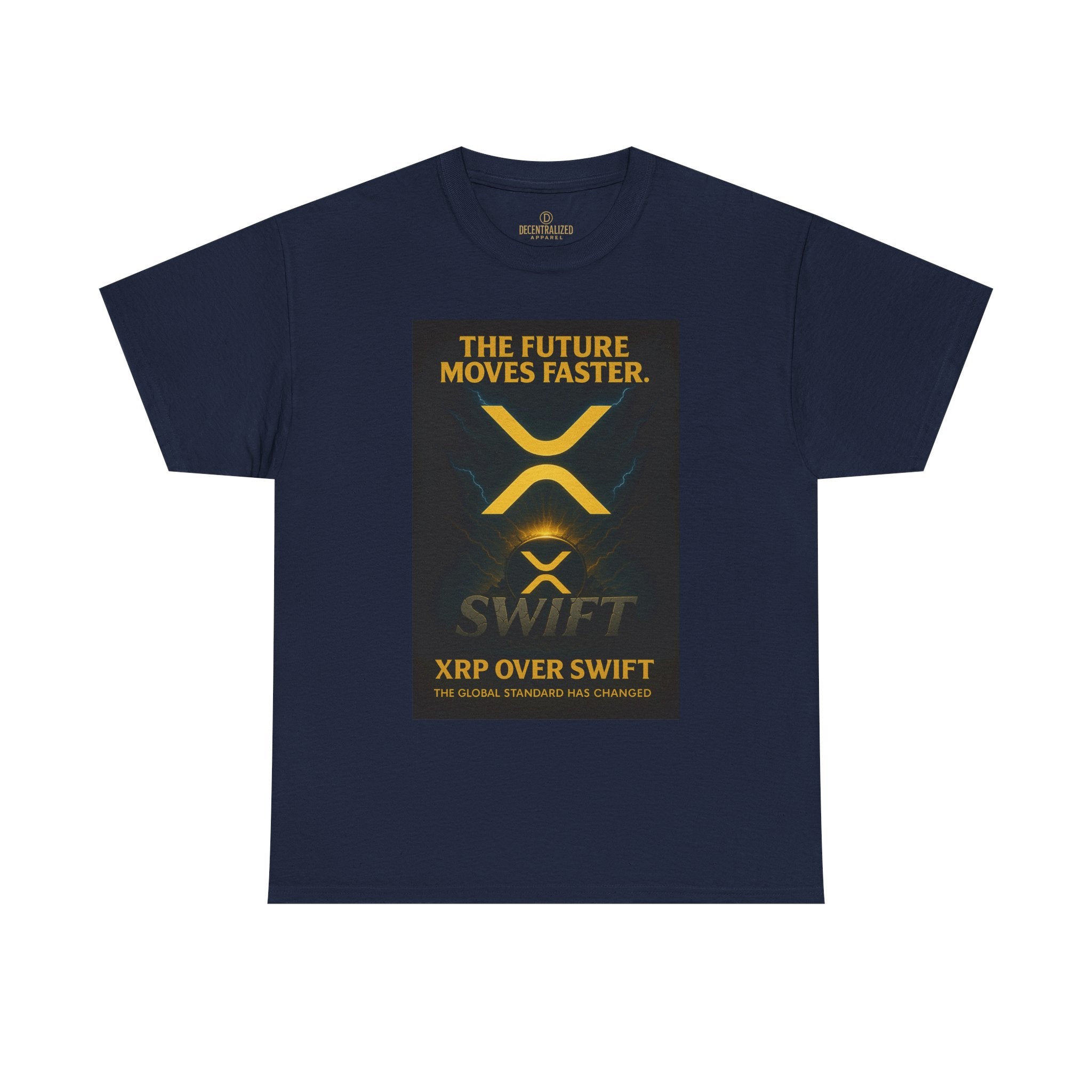 XRP Swift Crypto T-Shirt — “The Future Moves Faster” XRP Over Swift Tee