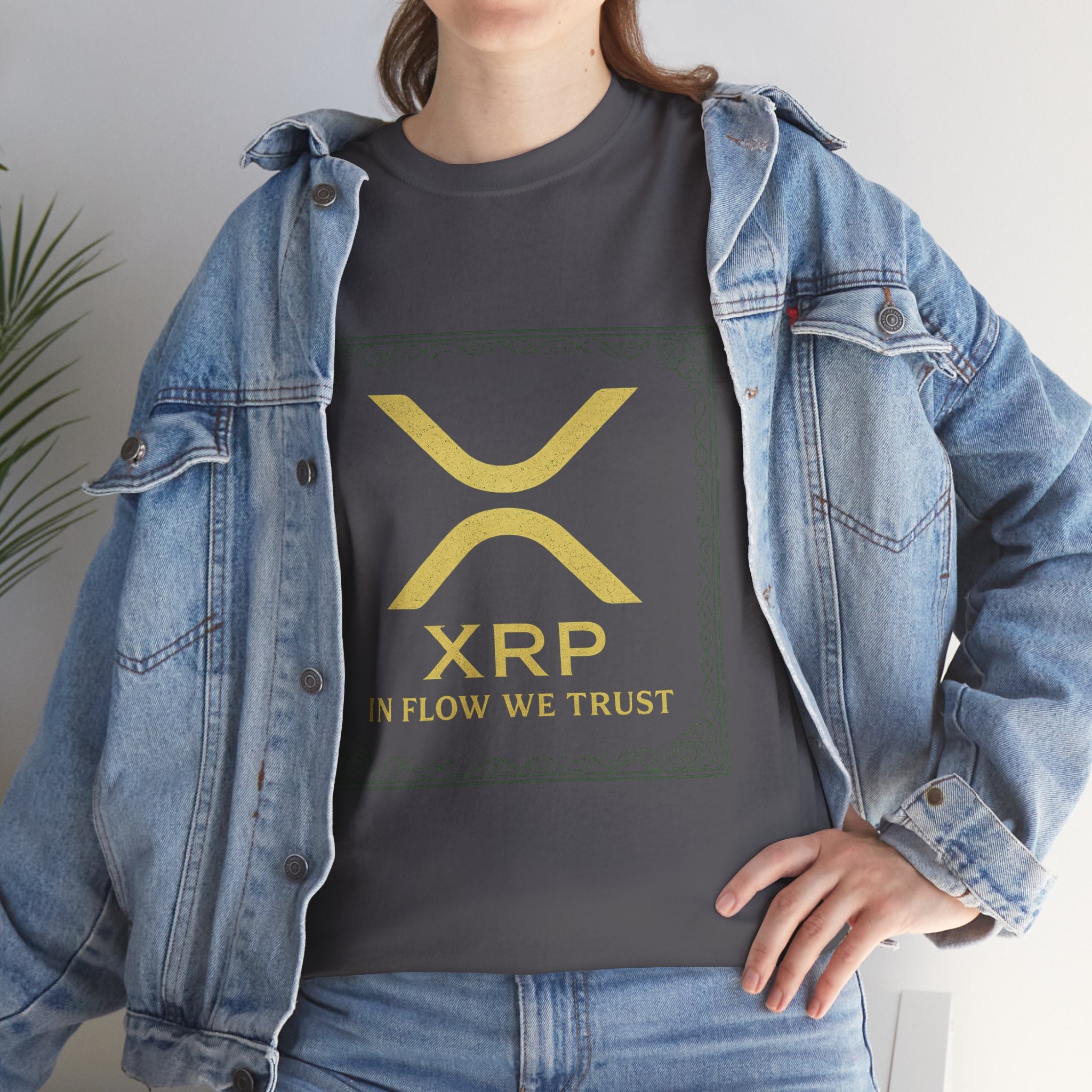 XRP Logo T-Shirt — "In Flow We Trust" Crypto Tee for Ripple Fans