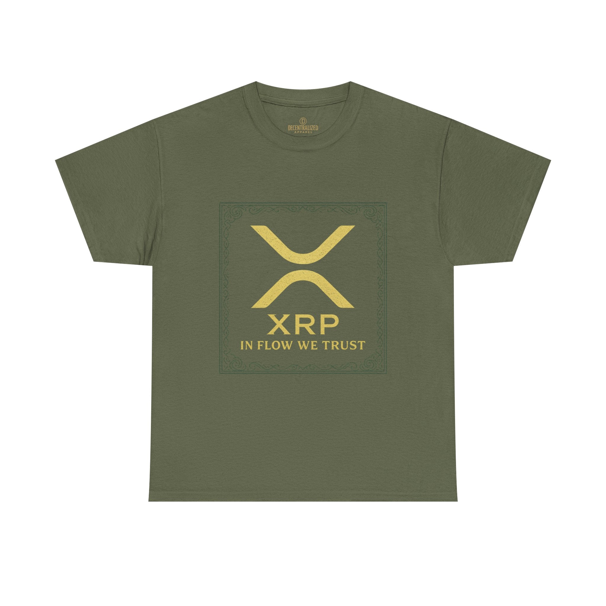 XRP Logo T-Shirt — "In Flow We Trust" Crypto Tee for Ripple Fans