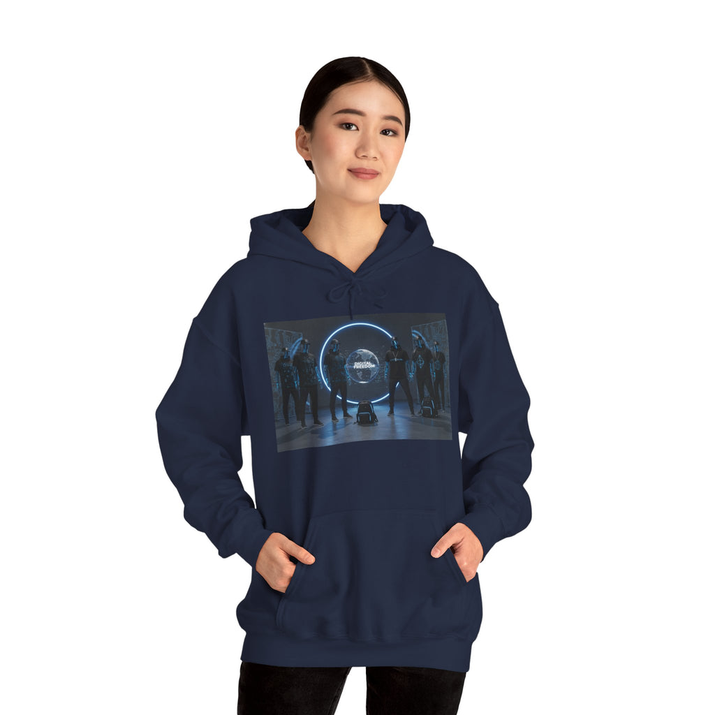 Futuristic Neon Portal Hoodie – Cyberpunk Sci‑Fi Crew Graphic Sweatshirt