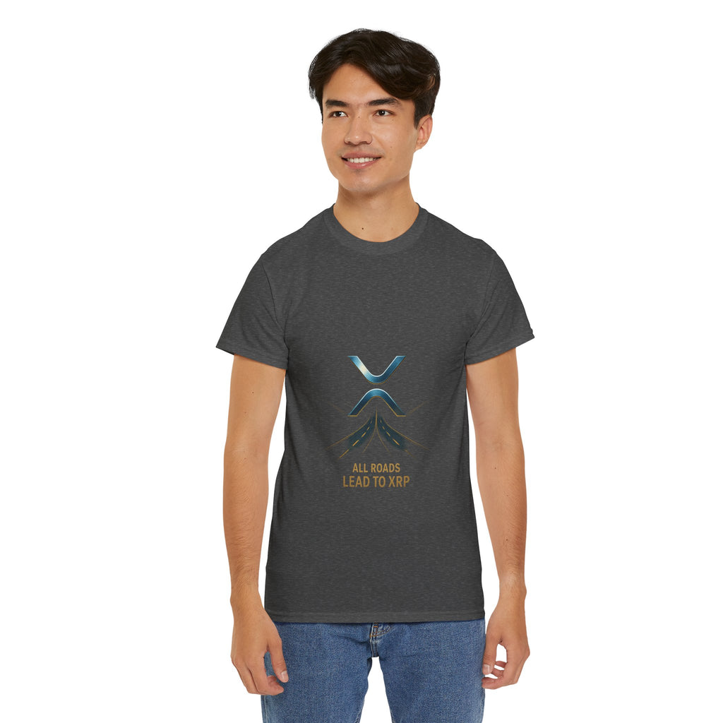 All Roads Lead to XRP T-Shirt — Crypto Ripple Logo Tee