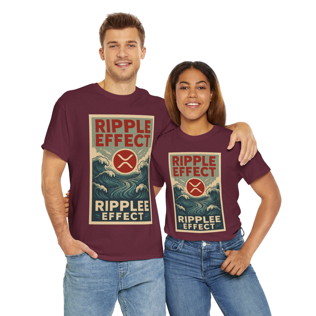 Ripple Effect Tee — Vintage Wave XRP Crypto Graphic T-Shirt