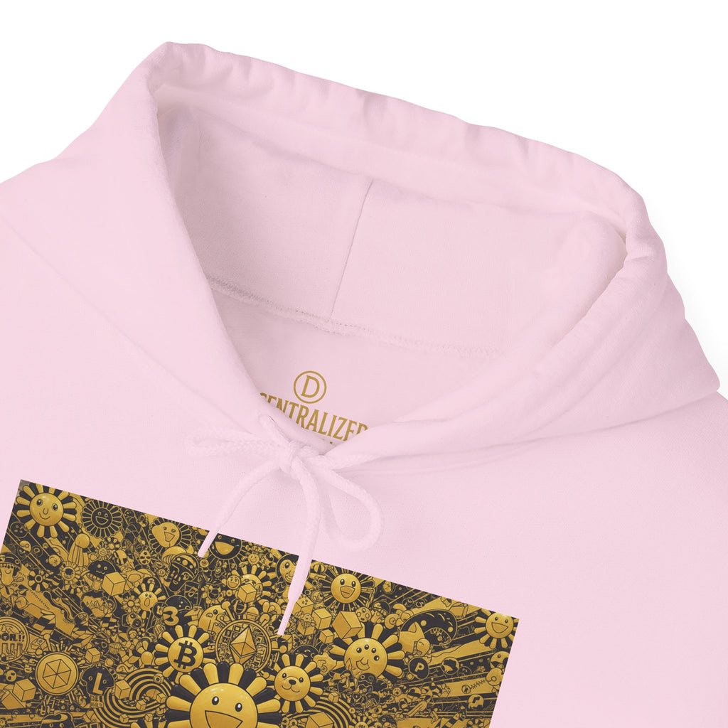 Solar Mandala Hoodie — Golden Sunburst Graphic Pullover
