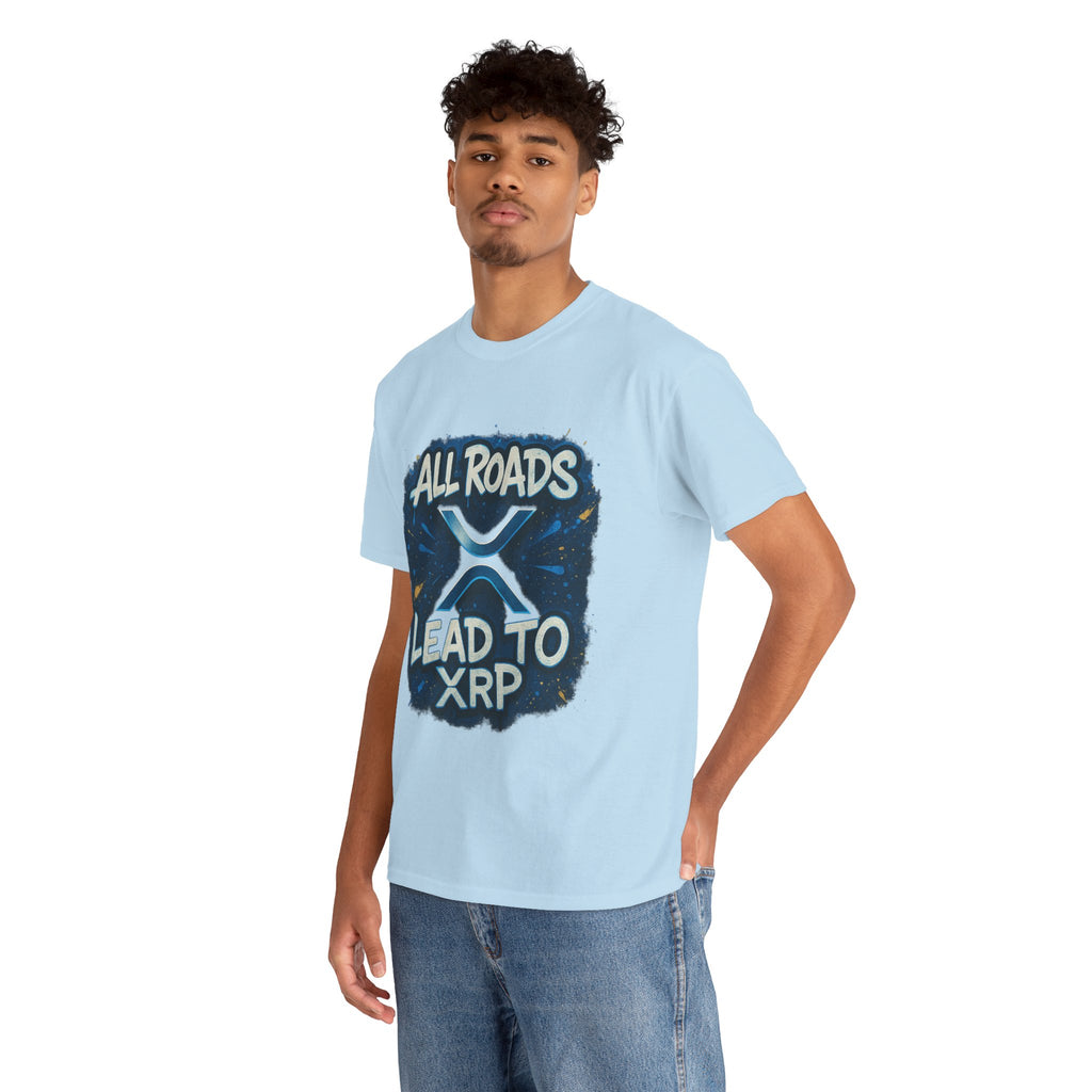 XRP Crypto T-Shirt — "All Roads Lead to XRP" Graphic Tee