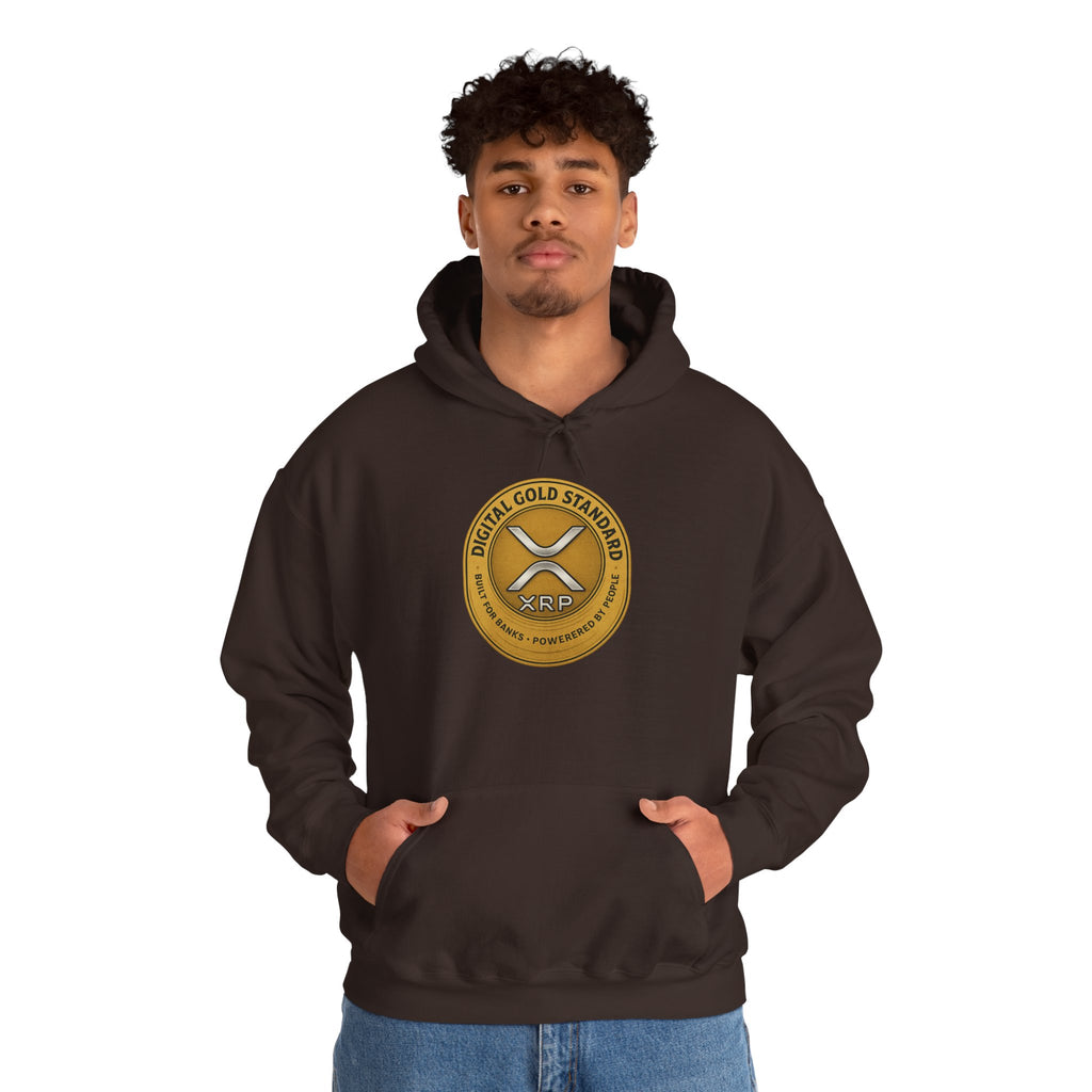 Crypto Coin Logo Hoodie — Digital Gold Standard XRP Emblem