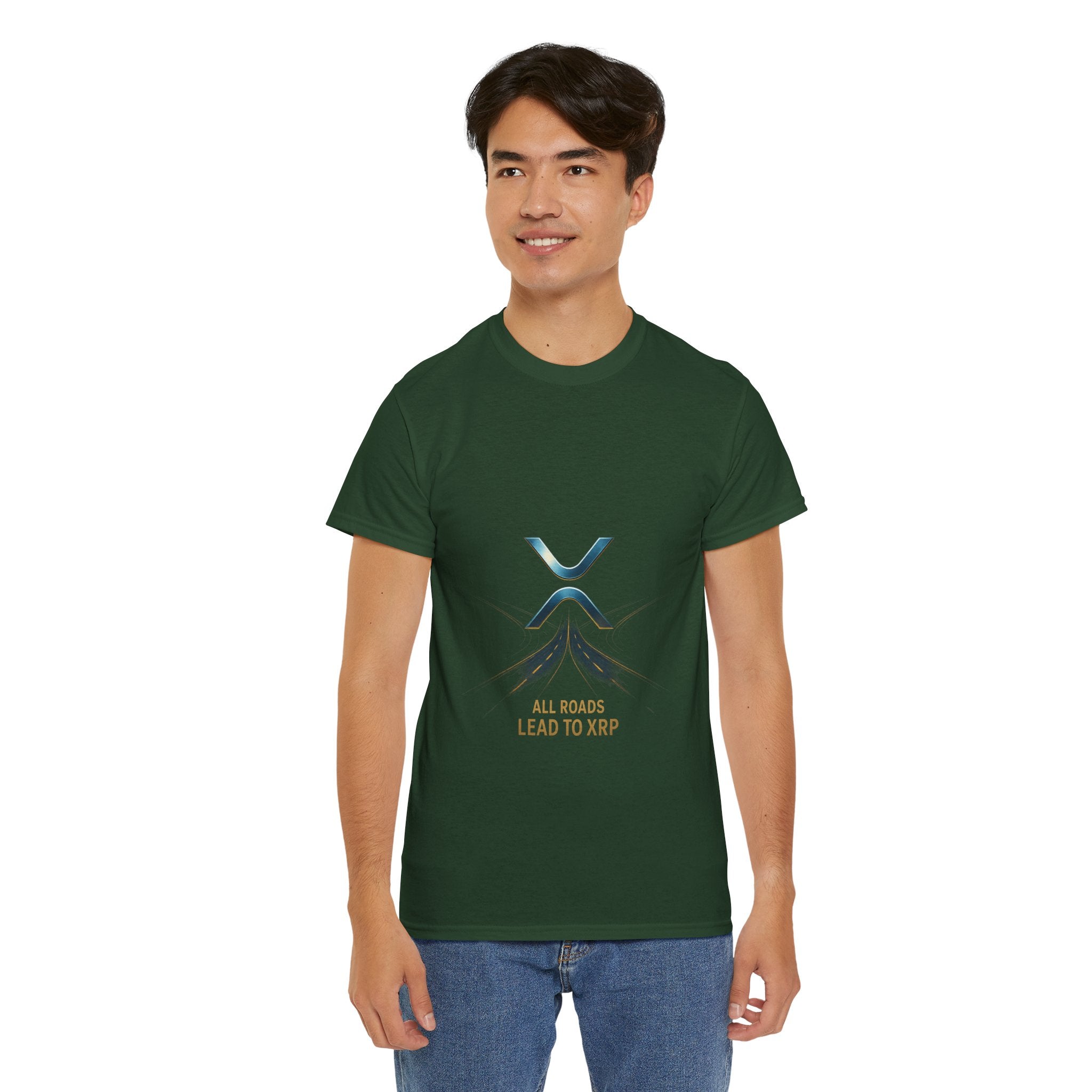 All Roads Lead to XRP T-Shirt — Crypto Ripple Logo Tee
