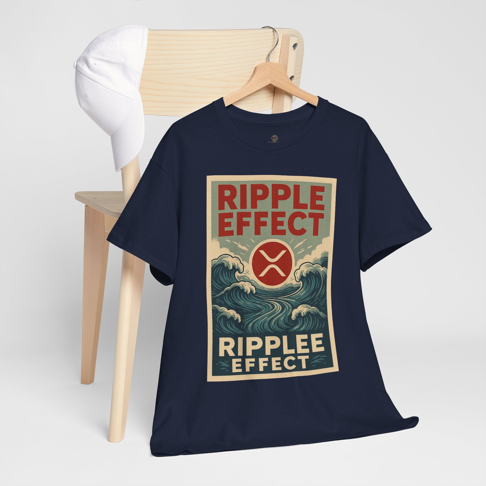 Ripple Effect Tee — Vintage Wave XRP Crypto Graphic T-Shirt