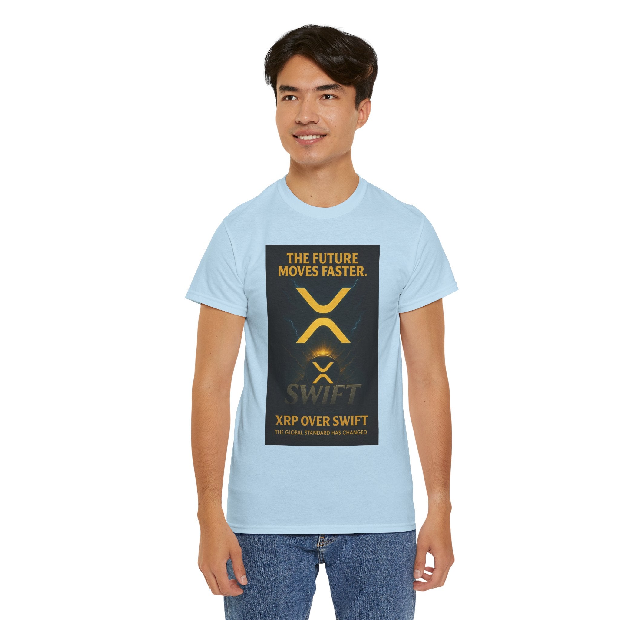 XRP Swift Crypto T-Shirt — “The Future Moves Faster” XRP Over Swift Tee