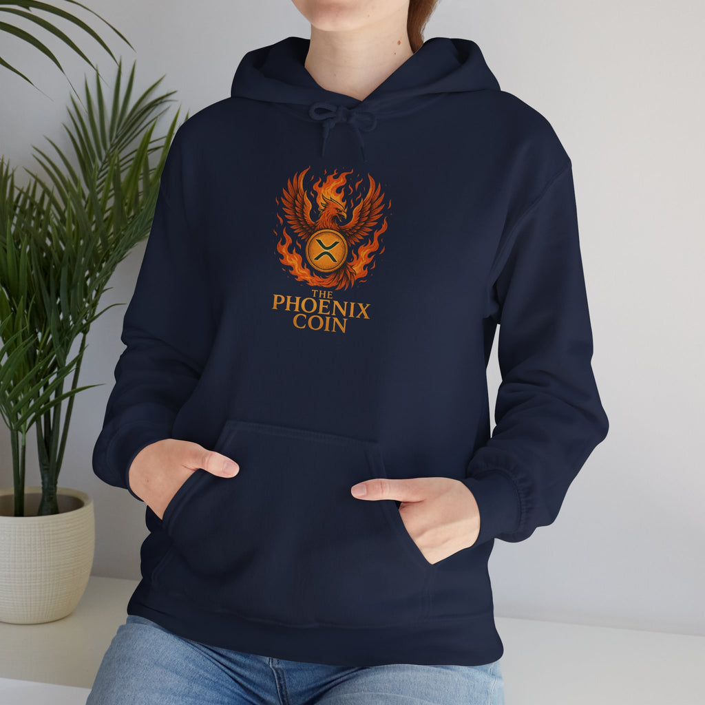 Phoenix Coin Hoodie — Fiery Phoenix Crest Sweatshirt