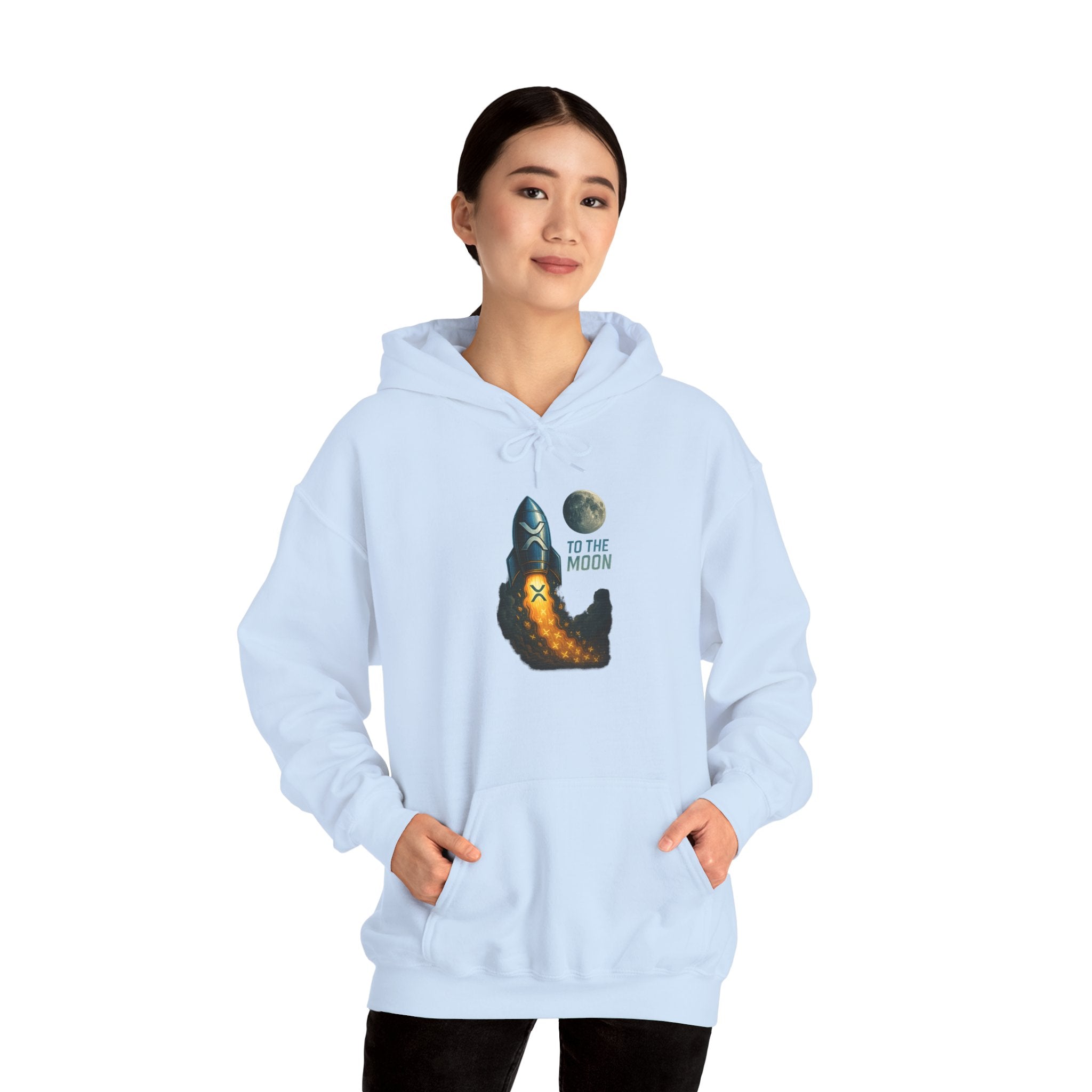 To the Moon Rocket Hoodie — Space Graphic Pullover