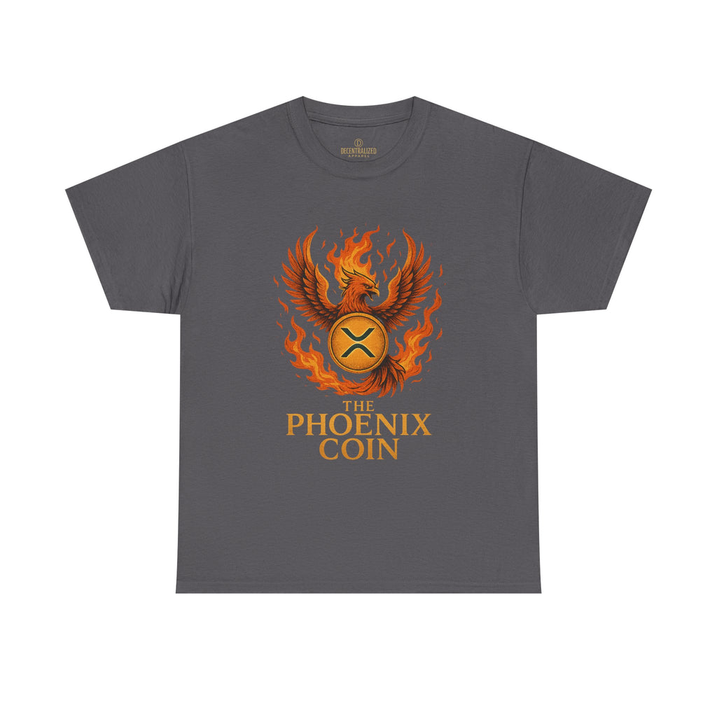 Phoenix Coin T‑Shirt — Fiery Phoenix Crypto Logo Tee