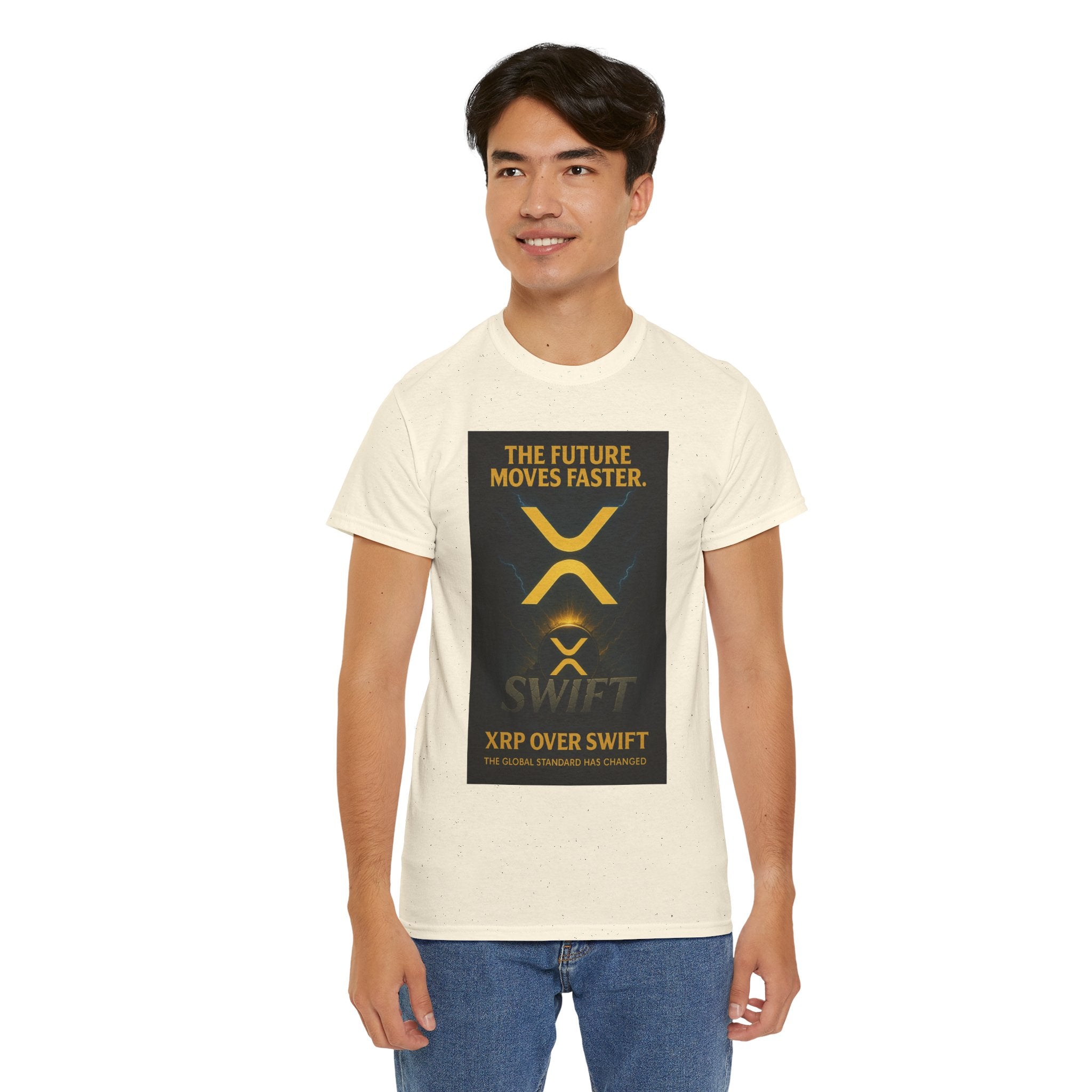 XRP Swift Crypto T-Shirt — “The Future Moves Faster” XRP Over Swift Tee