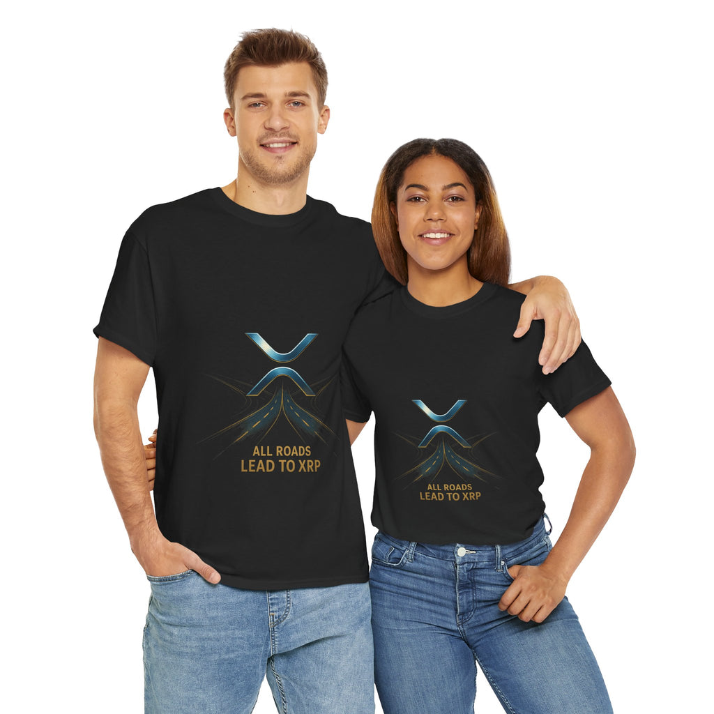 All Roads Lead to XRP T-Shirt — Crypto Ripple Logo Tee