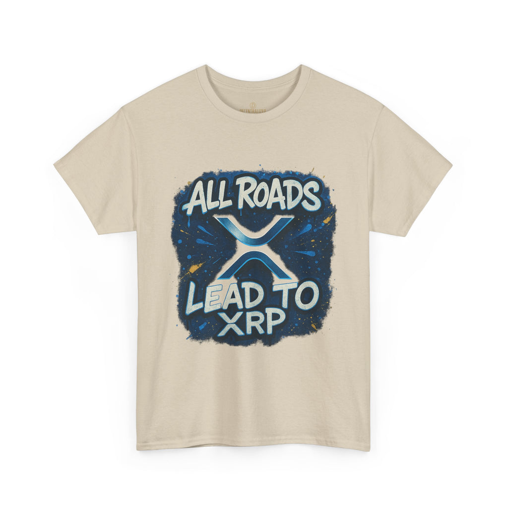 XRP Crypto T-Shirt — "All Roads Lead to XRP" Graphic Tee