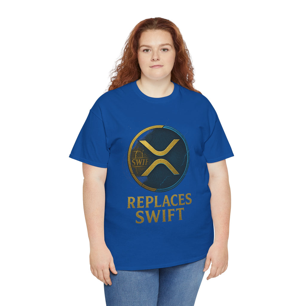 XRP 'Replaces Swift' Cotton Tee — Crypto Ripple Logo T-Shirt