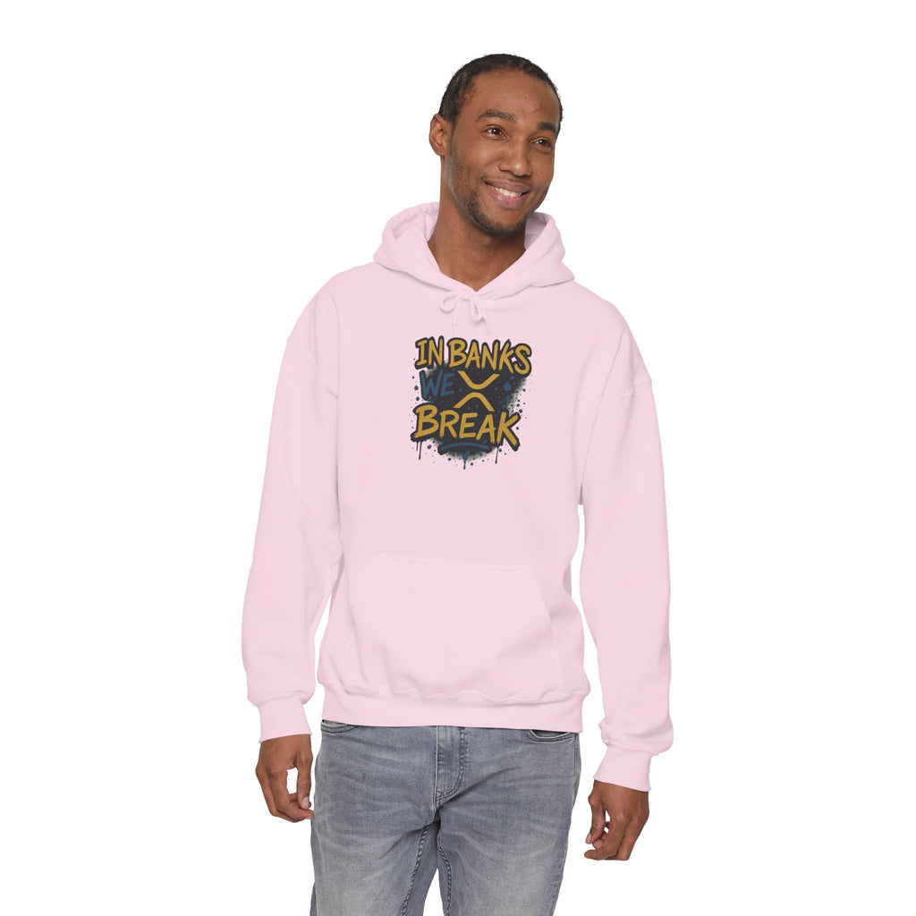 In Banks We Break Hoodie — Streetwear Graffiti Hoodie for Urban Style