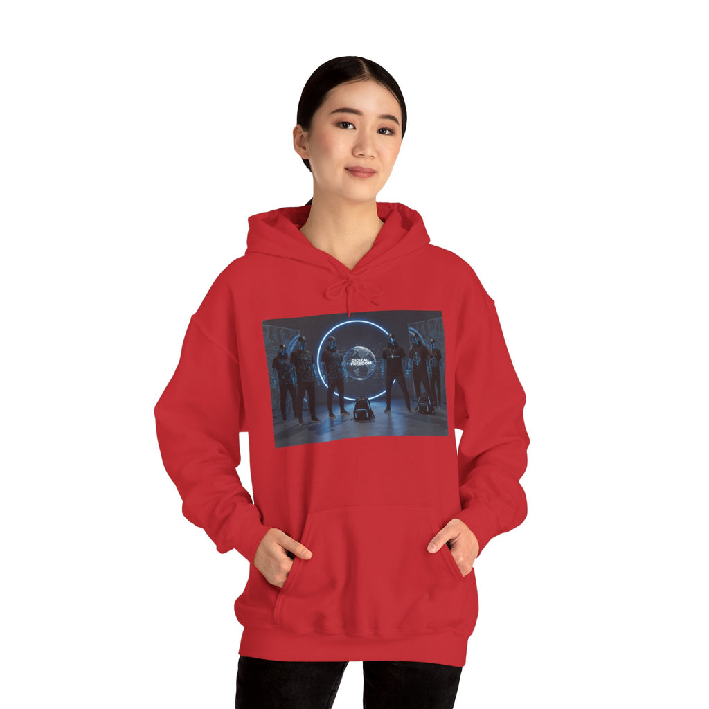 Futuristic Neon Portal Hoodie – Cyberpunk Sci‑Fi Crew Graphic Sweatshirt