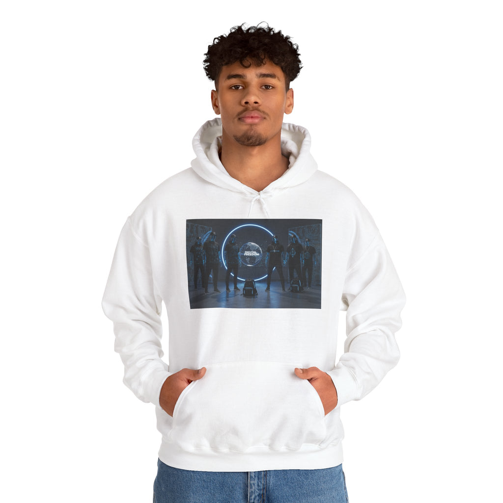 Futuristic Neon Portal Hoodie – Cyberpunk Sci‑Fi Crew Graphic Sweatshirt