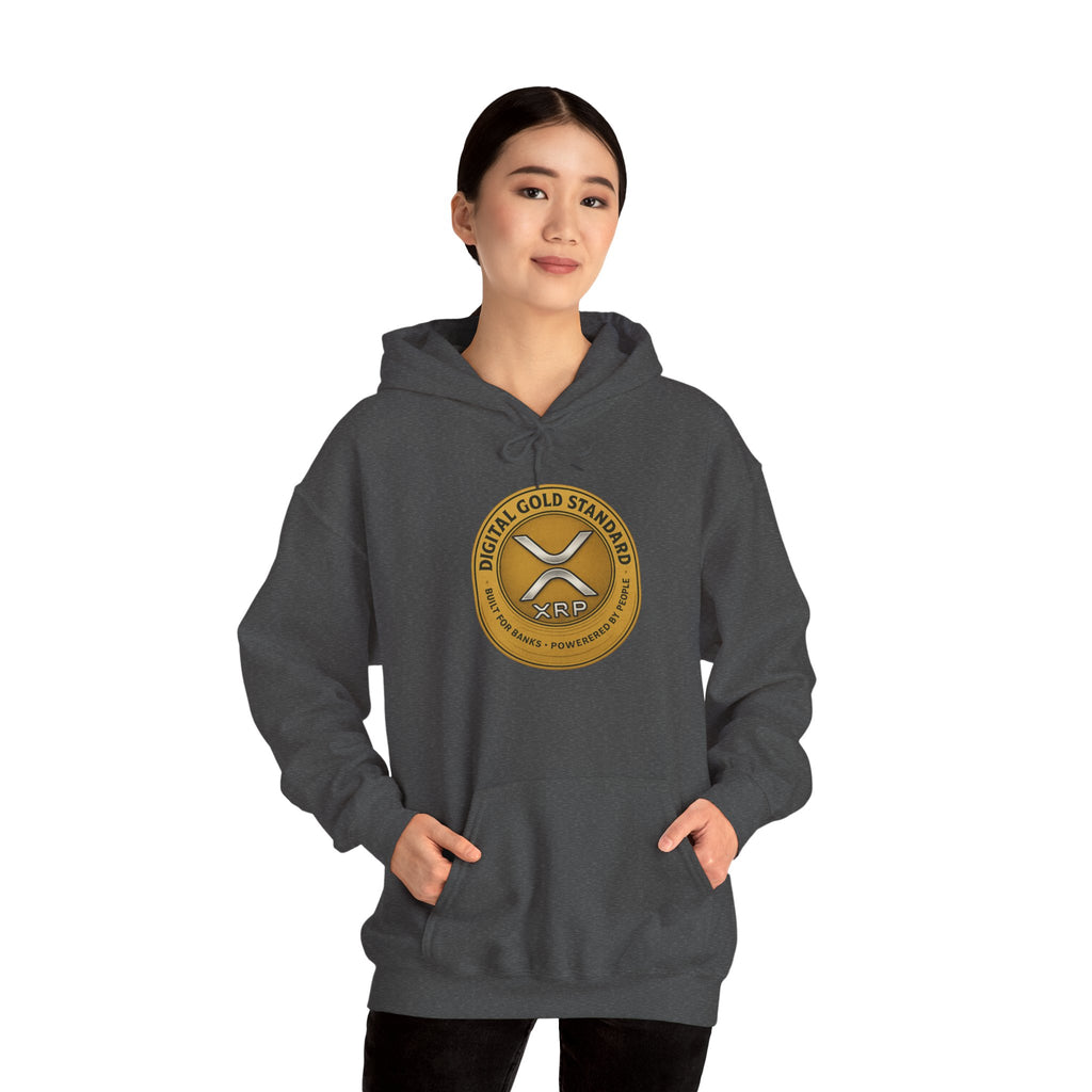 Crypto Coin Logo Hoodie — Digital Gold Standard XRP Emblem