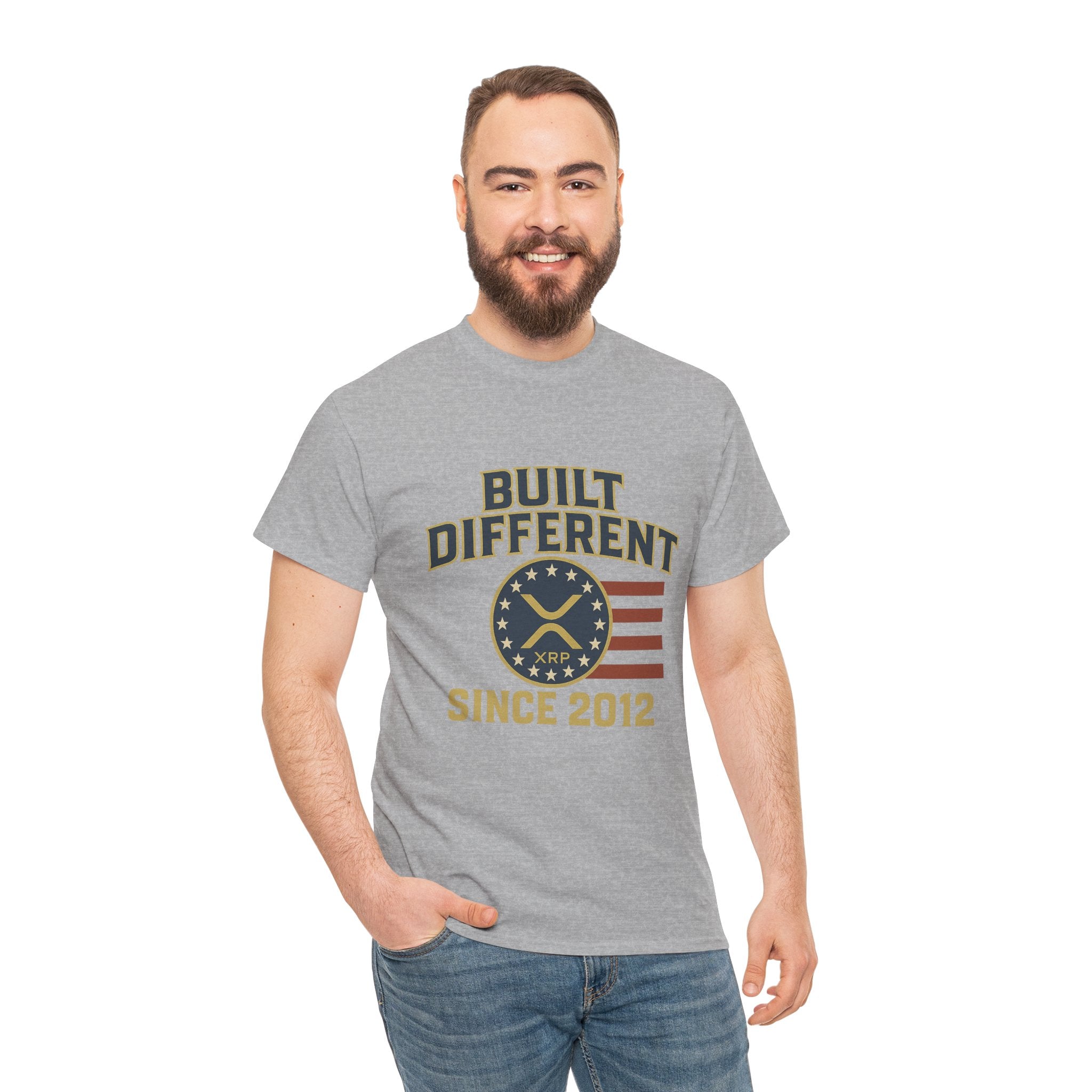 Built Different Since 2012 T-Shirt — American Flag Vintage Crew Tee