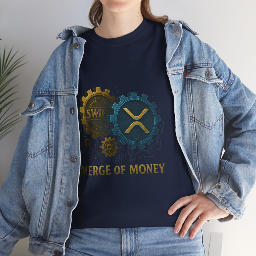 Merge of Money Tee - Cryptocurrency Gears XRP & SWI Crypto T-Shirt