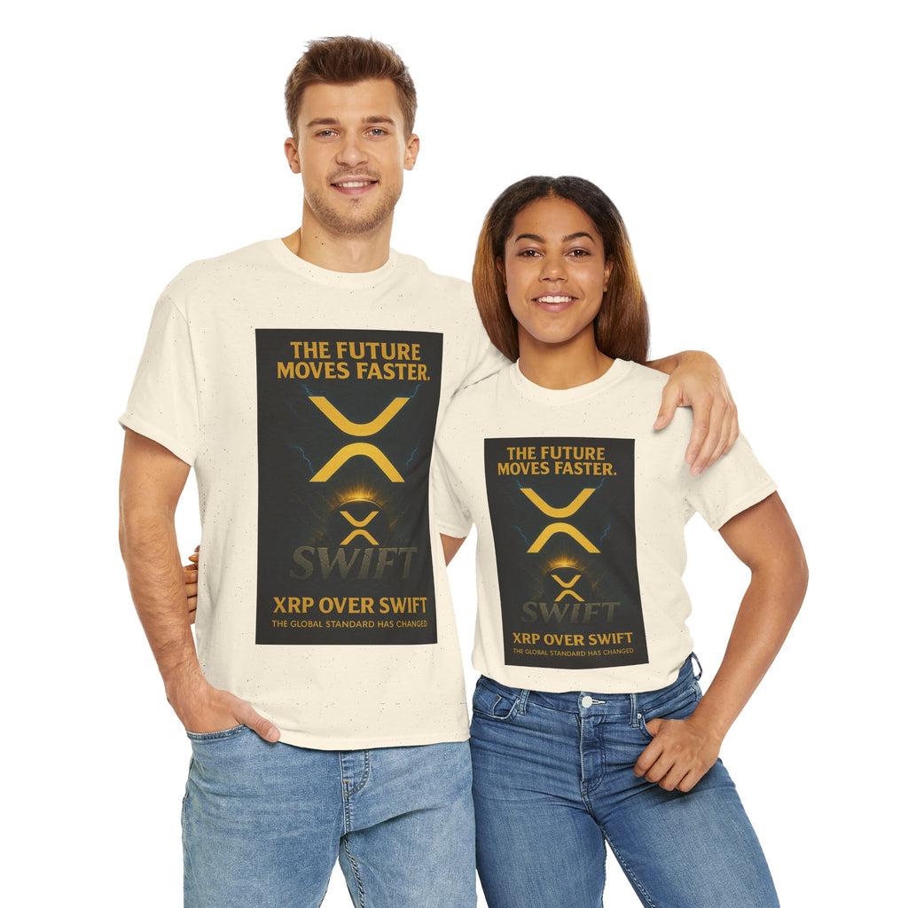 XRP Swift Crypto T-Shirt — “The Future Moves Faster” XRP Over Swift Tee