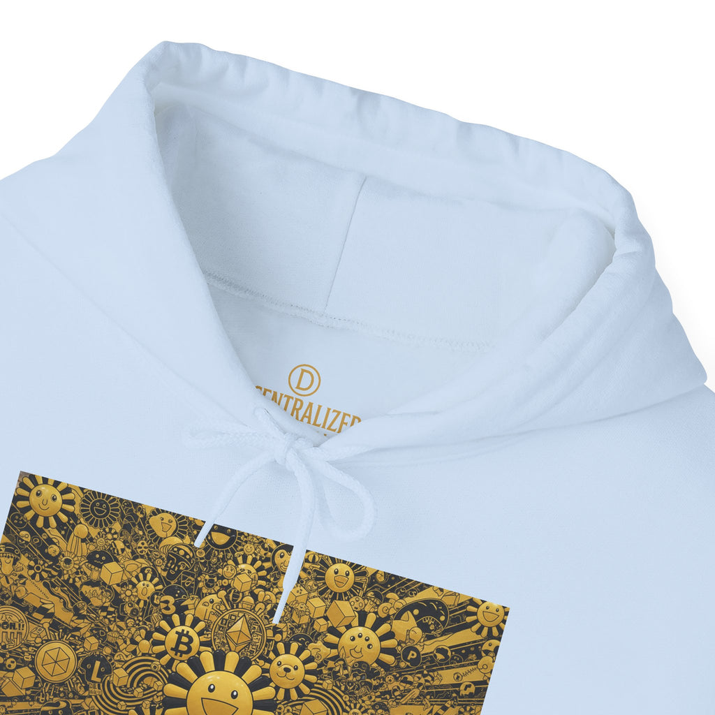 Solar Mandala Hoodie — Golden Sunburst Graphic Pullover