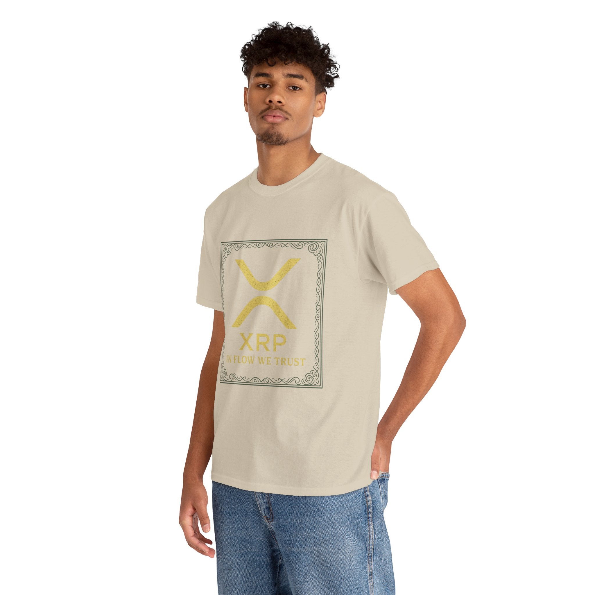 XRP Logo T-Shirt — "In Flow We Trust" Crypto Tee for Ripple Fans