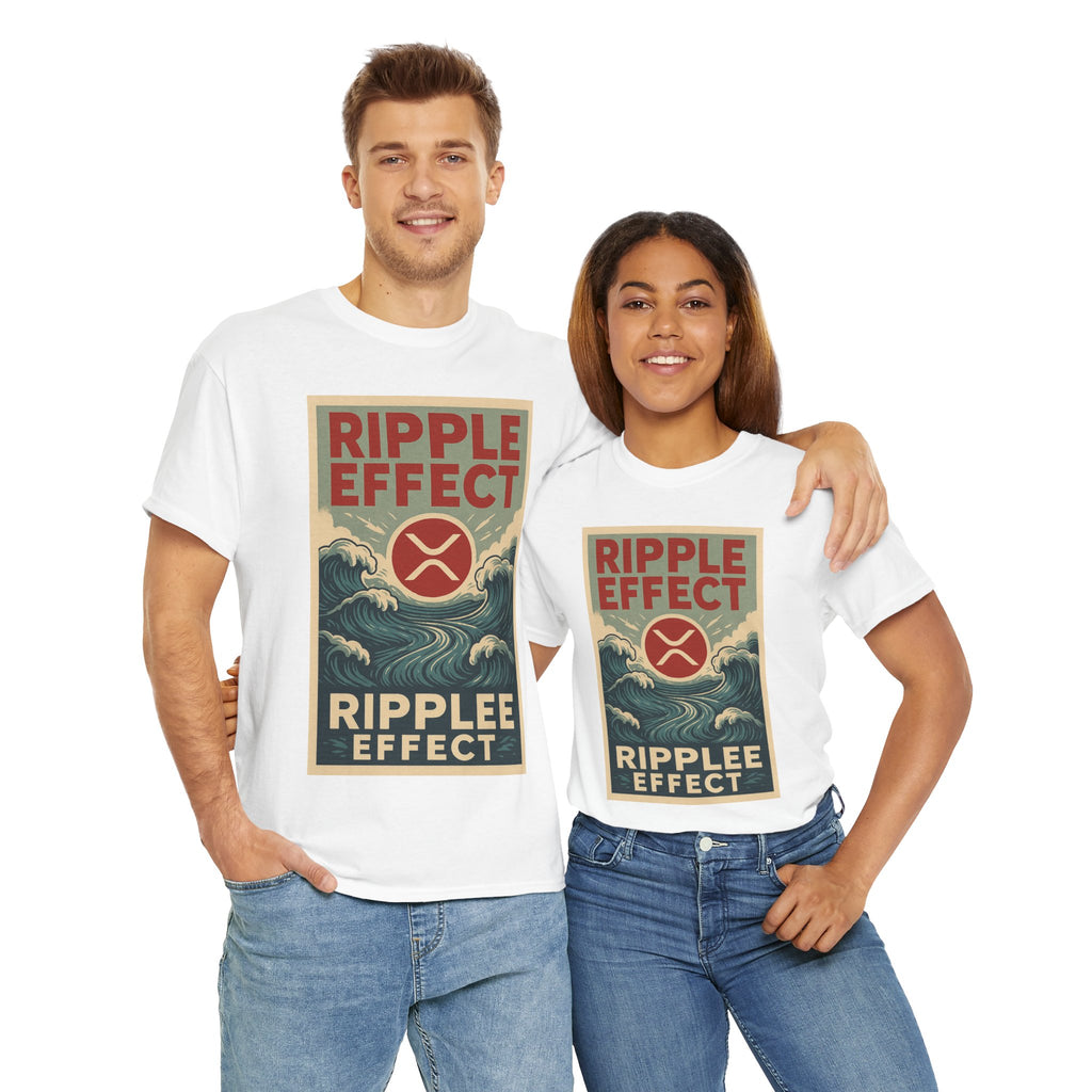 Ripple Effect Tee — Vintage Wave XRP Crypto Graphic T-Shirt