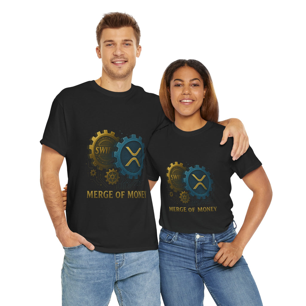 Merge of Money Tee - Cryptocurrency Gears XRP & SWI Crypto T-Shirt