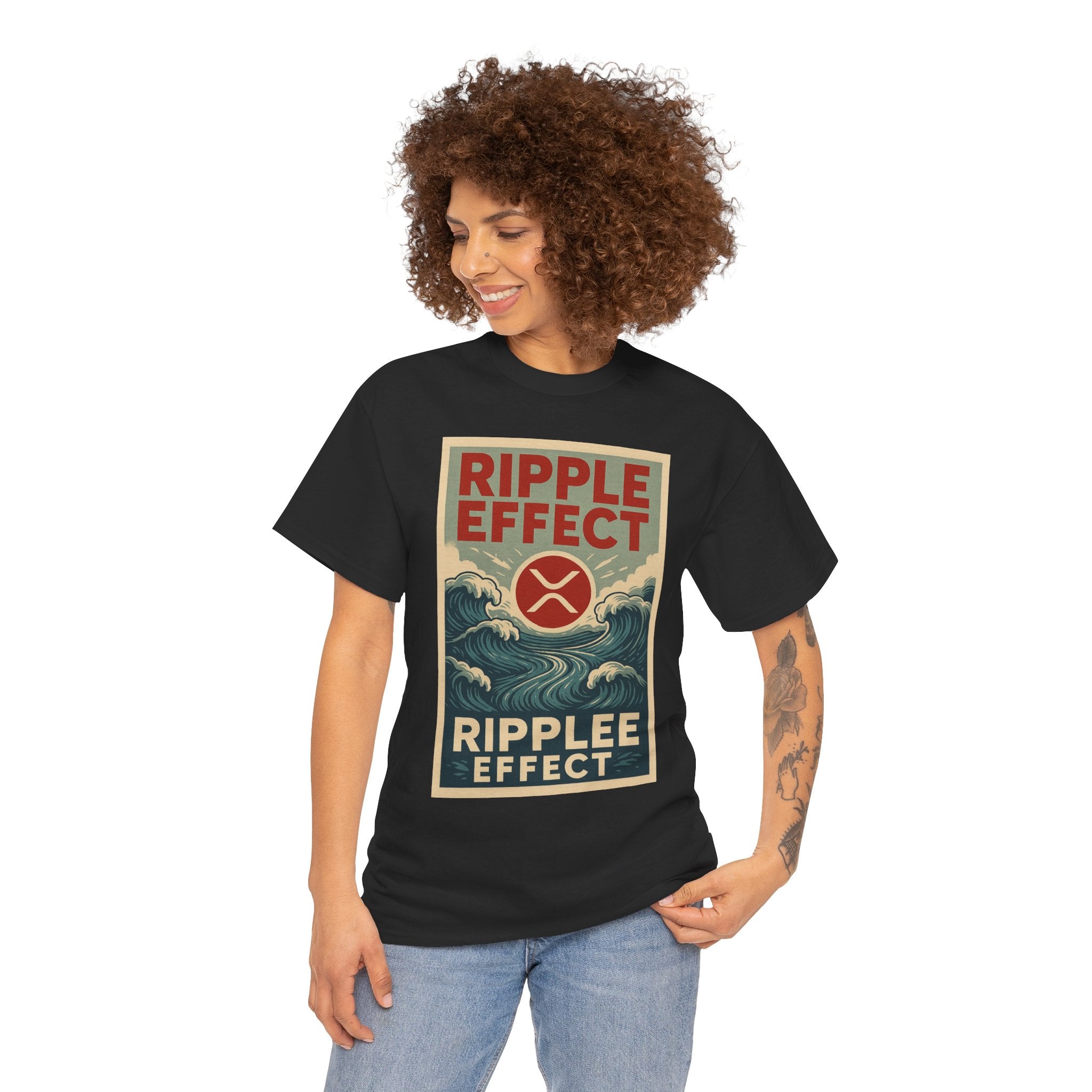 Ripple Effect Tee — Vintage Wave XRP Crypto Graphic T-Shirt