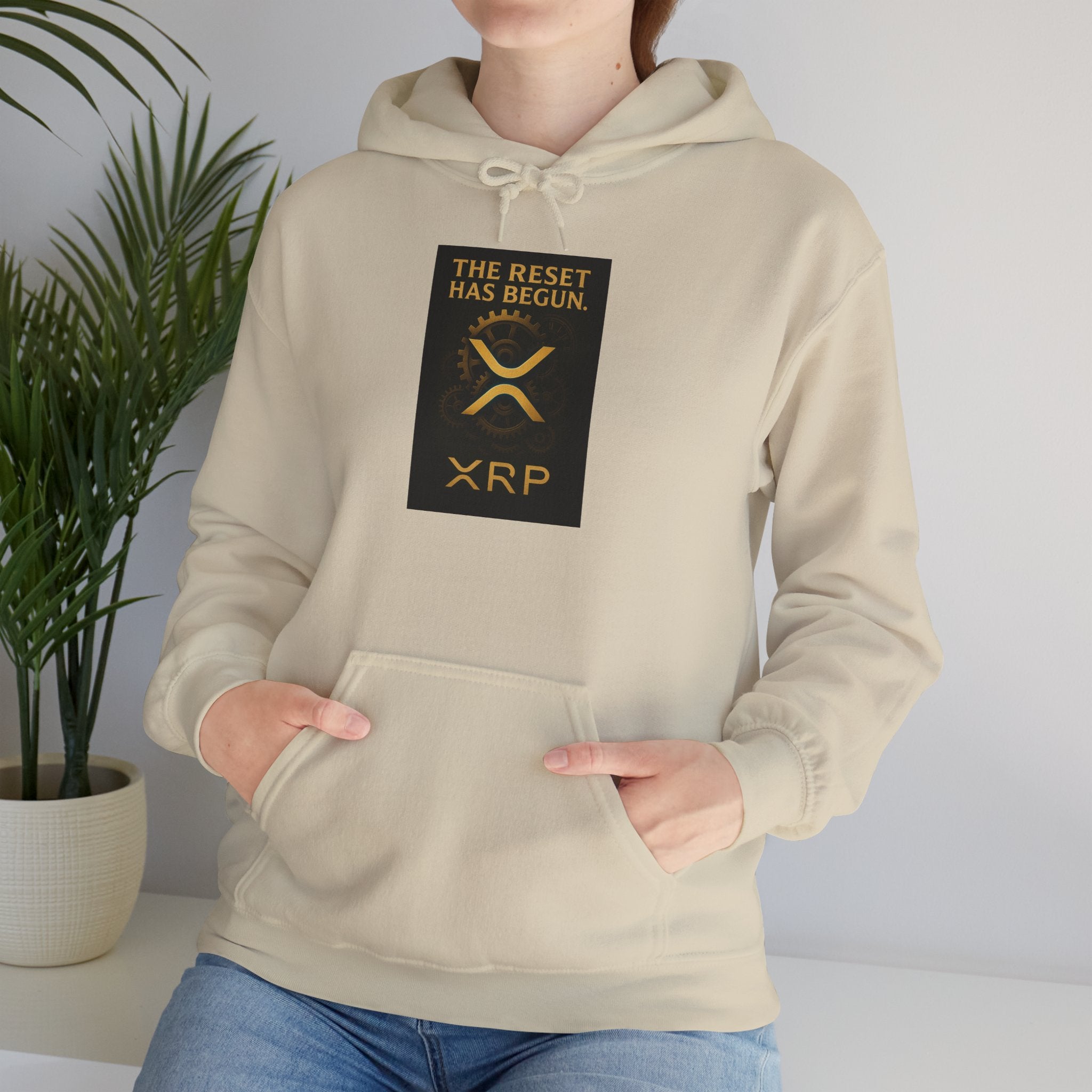 XRP Hoodie — "The Reset Has Begun" Crypto Logo Pullover