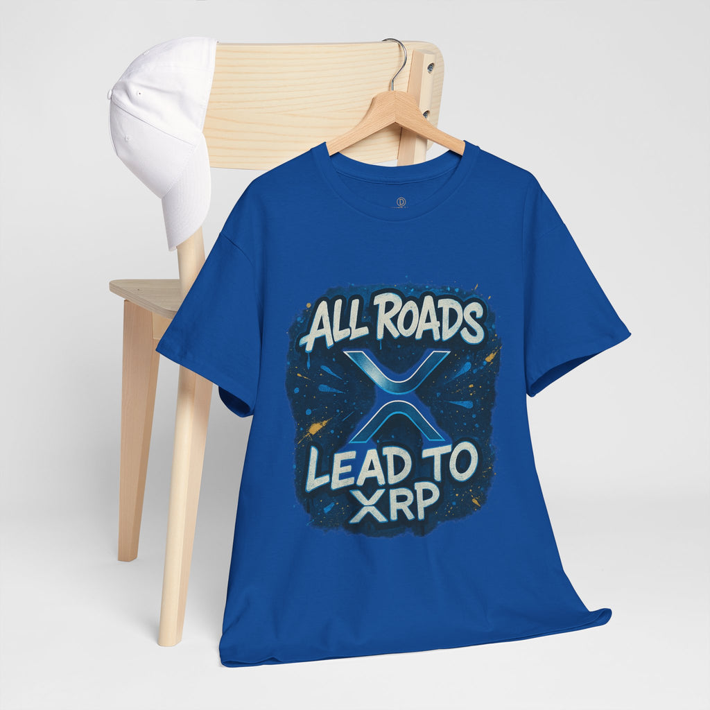 XRP Crypto T-Shirt — "All Roads Lead to XRP" Graphic Tee