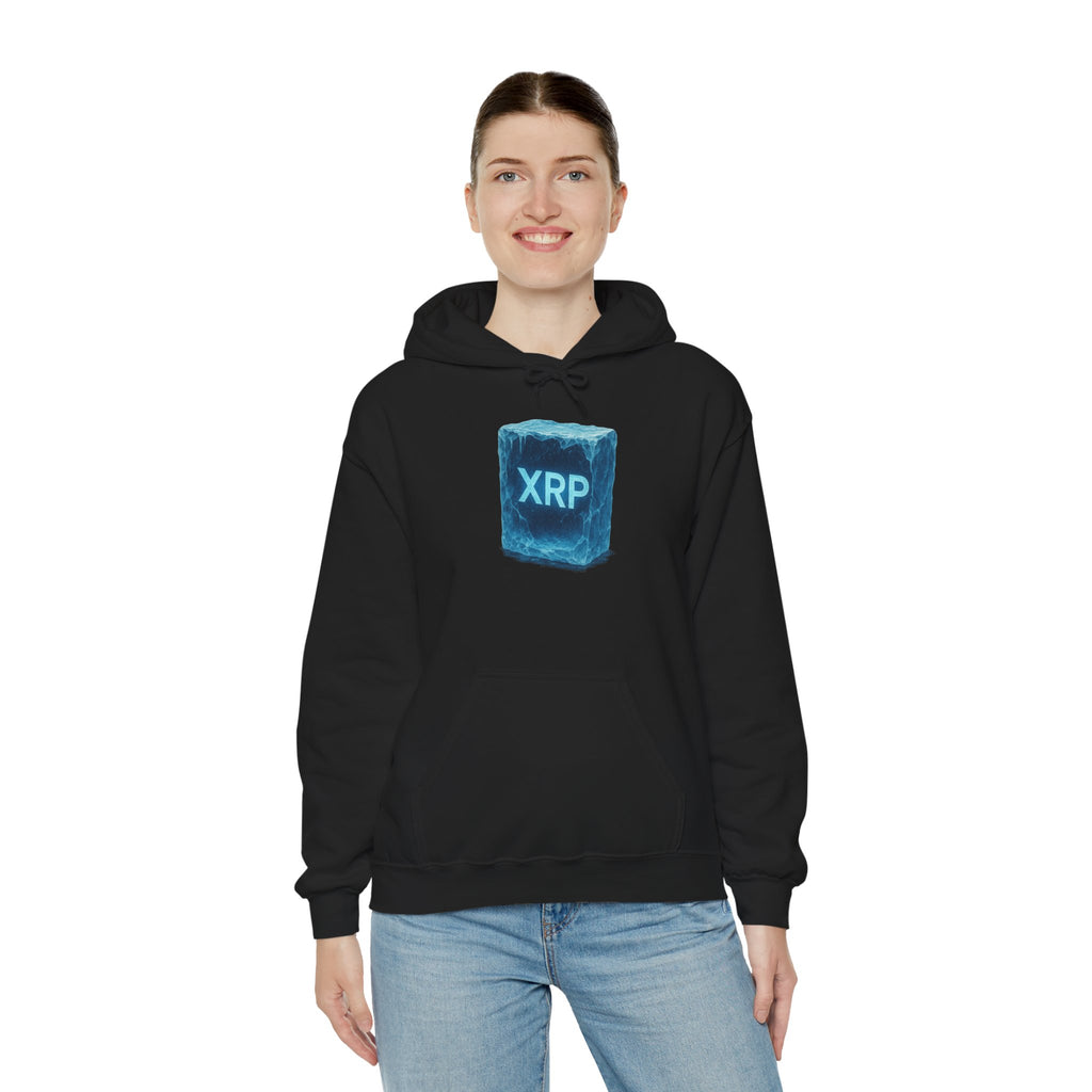 XRP Frozen Cube Hoodie — Crypto Ice Block Sweater for XRP Fans