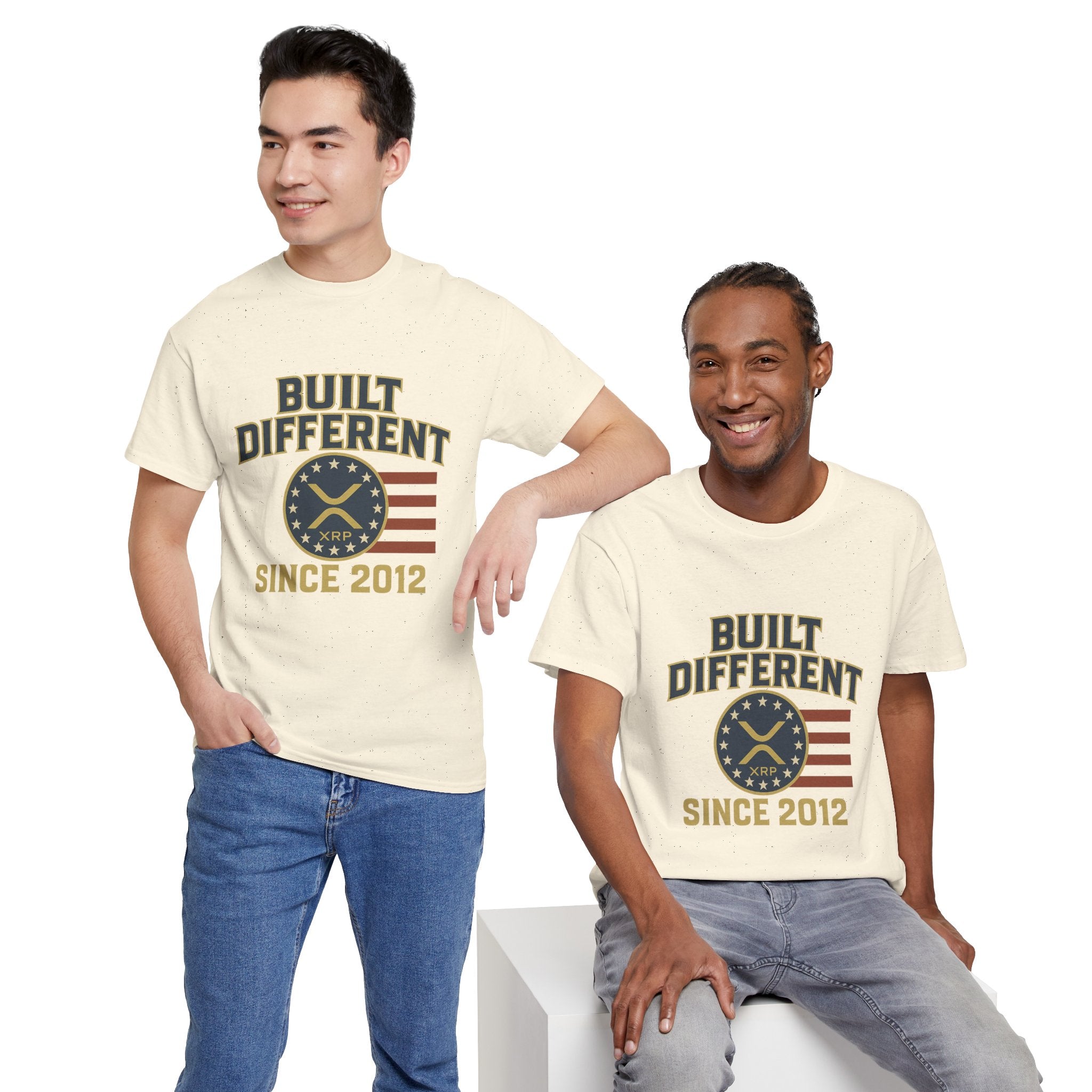 Built Different Since 2012 T-Shirt — American Flag Vintage Crew Tee